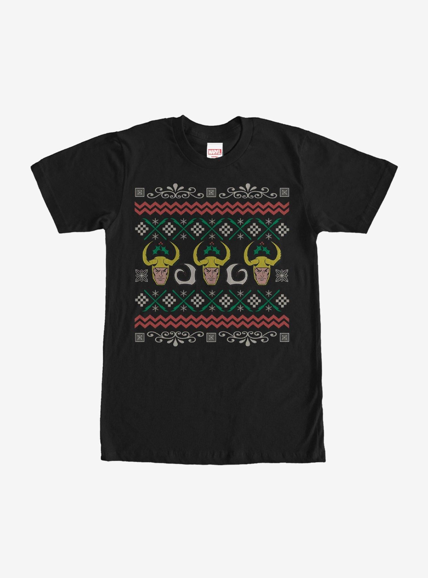 Marvel Loki Ugly Christmas Sweater T-shirt | Trendy Graphic Tee | Casual Unisex T-shirt