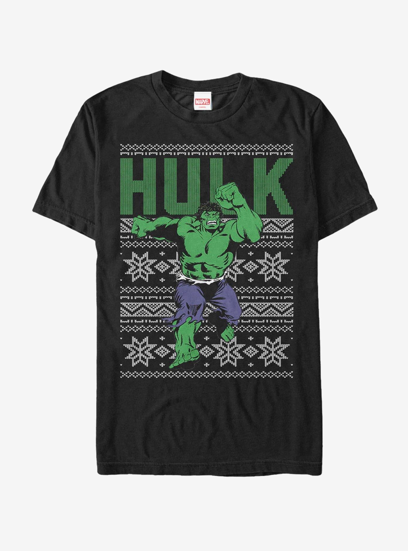 Marvel Hulk Ugly Christmas Sweater T-shirt | Trendy Graphic Tee | Casual Unisex T-shirt