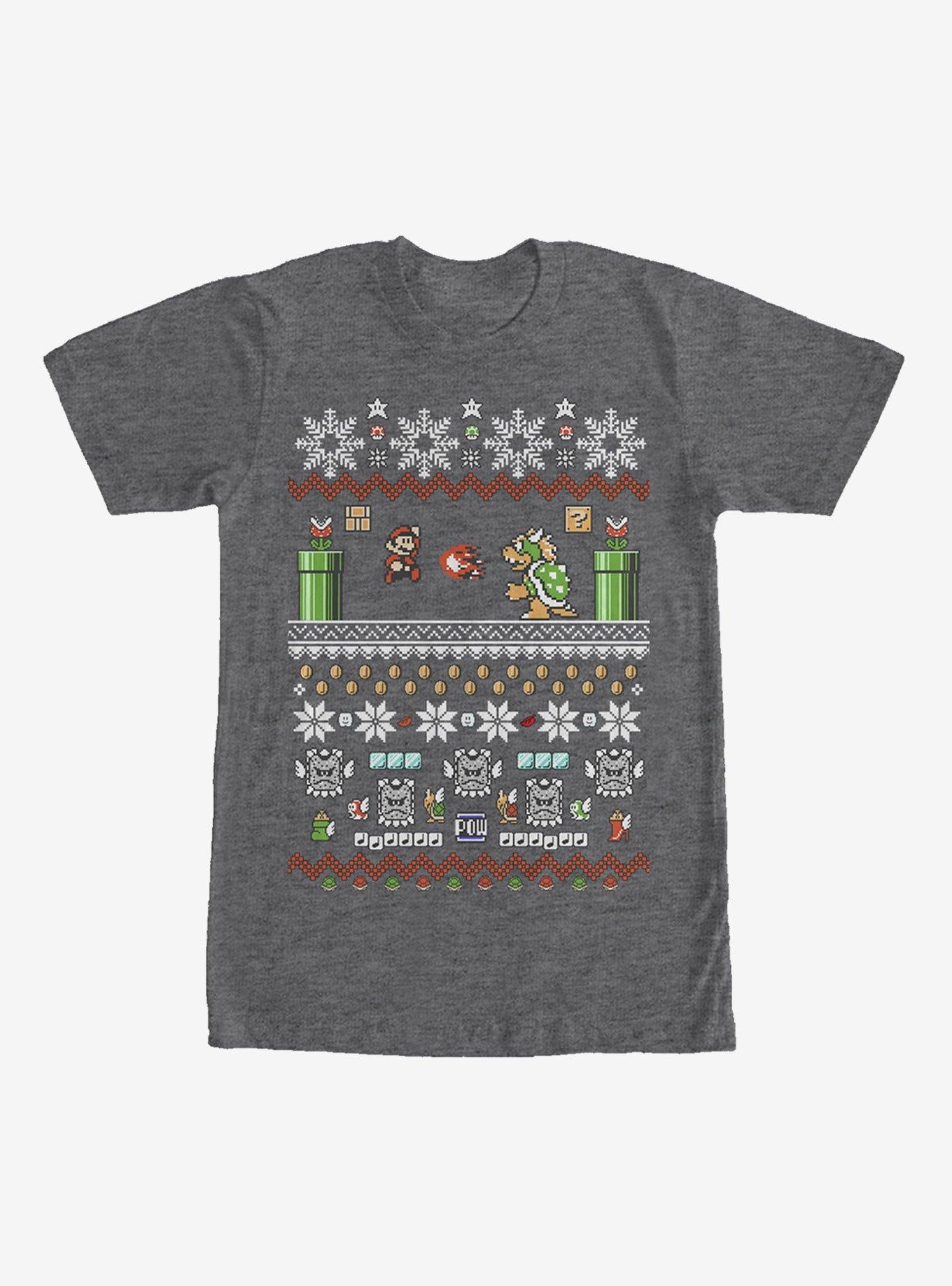 Nintendo Mario And Bowser Ugly Christmas Sweater T-shirt | Trendy Graphic Tee | Casual Unisex T-shirt