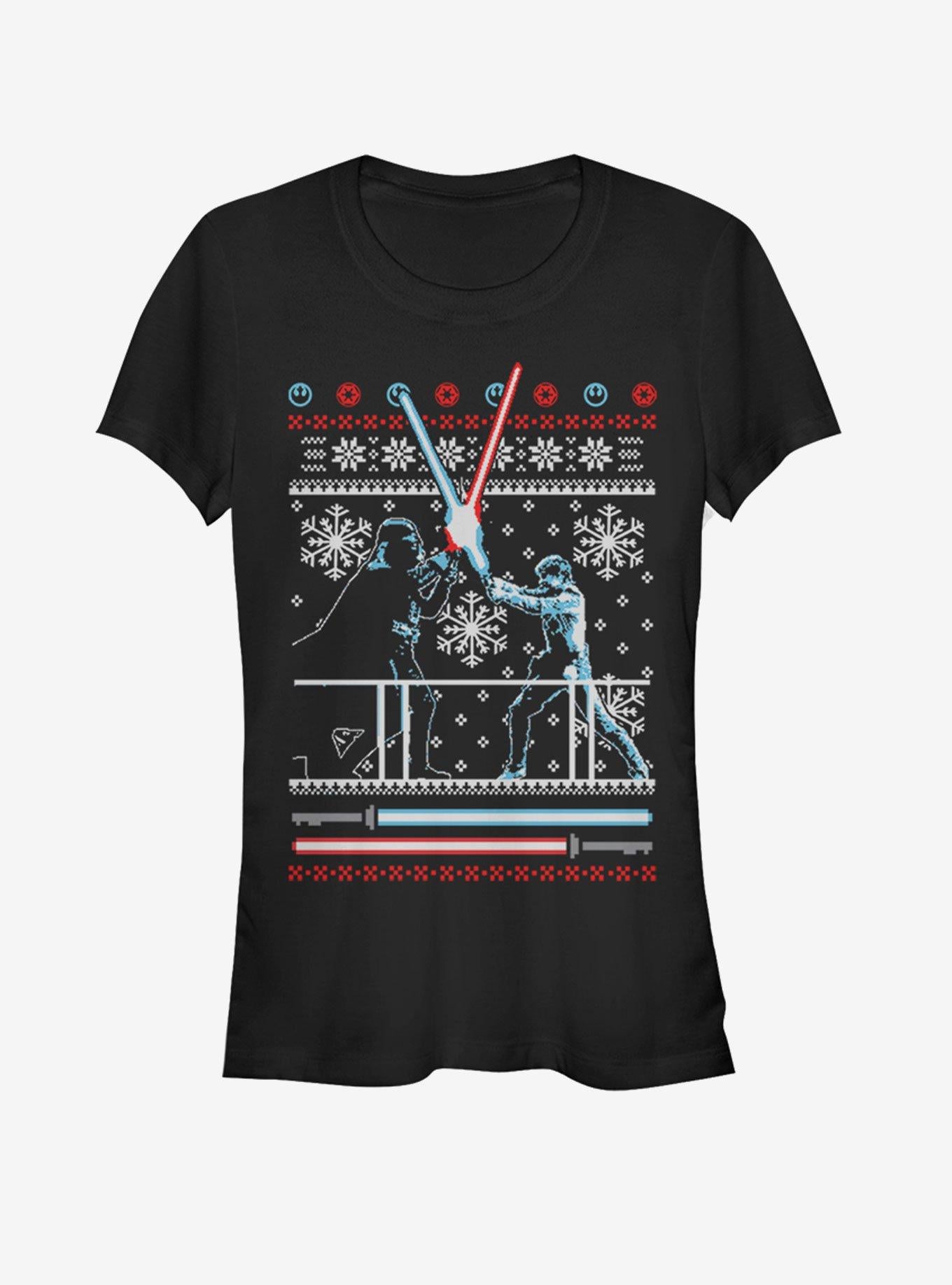 Star Wars Ugly Christmas Sweater Duel Girls T-shirt | Trendy Graphic Tee | Casual Unisex T-shirt