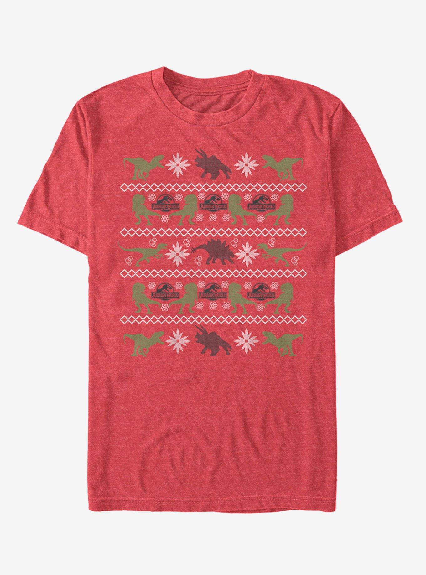Velociraptor Ugly Christmas Sweater T-shirt | Trendy Graphic Tee | Casual Unisex T-shirt