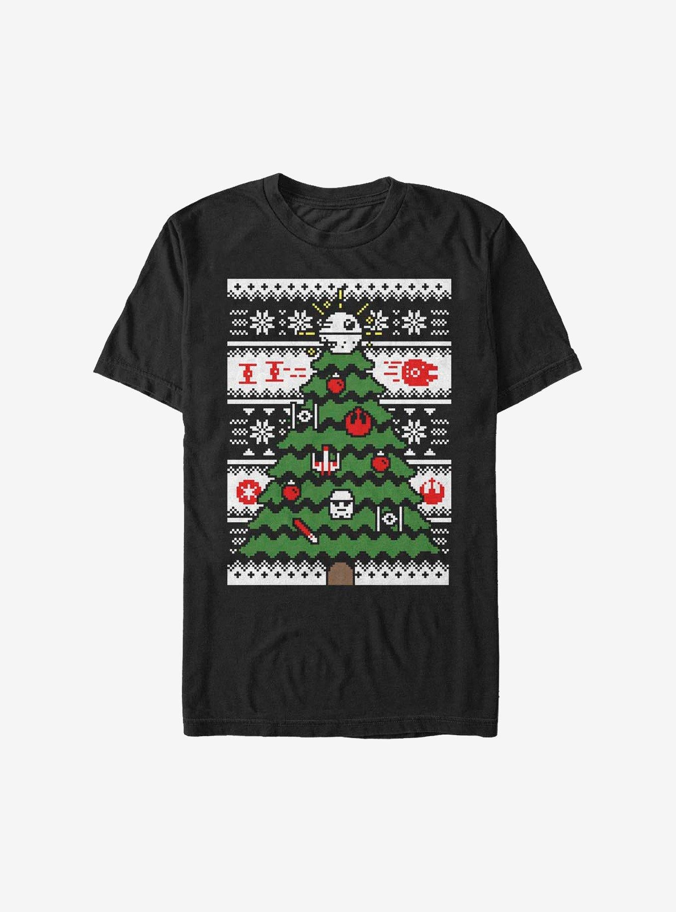 Star Wars Galactic Tree Christmas Pattern T-Shirt T-Shirt – Top Trending Graphic | High Demand Item