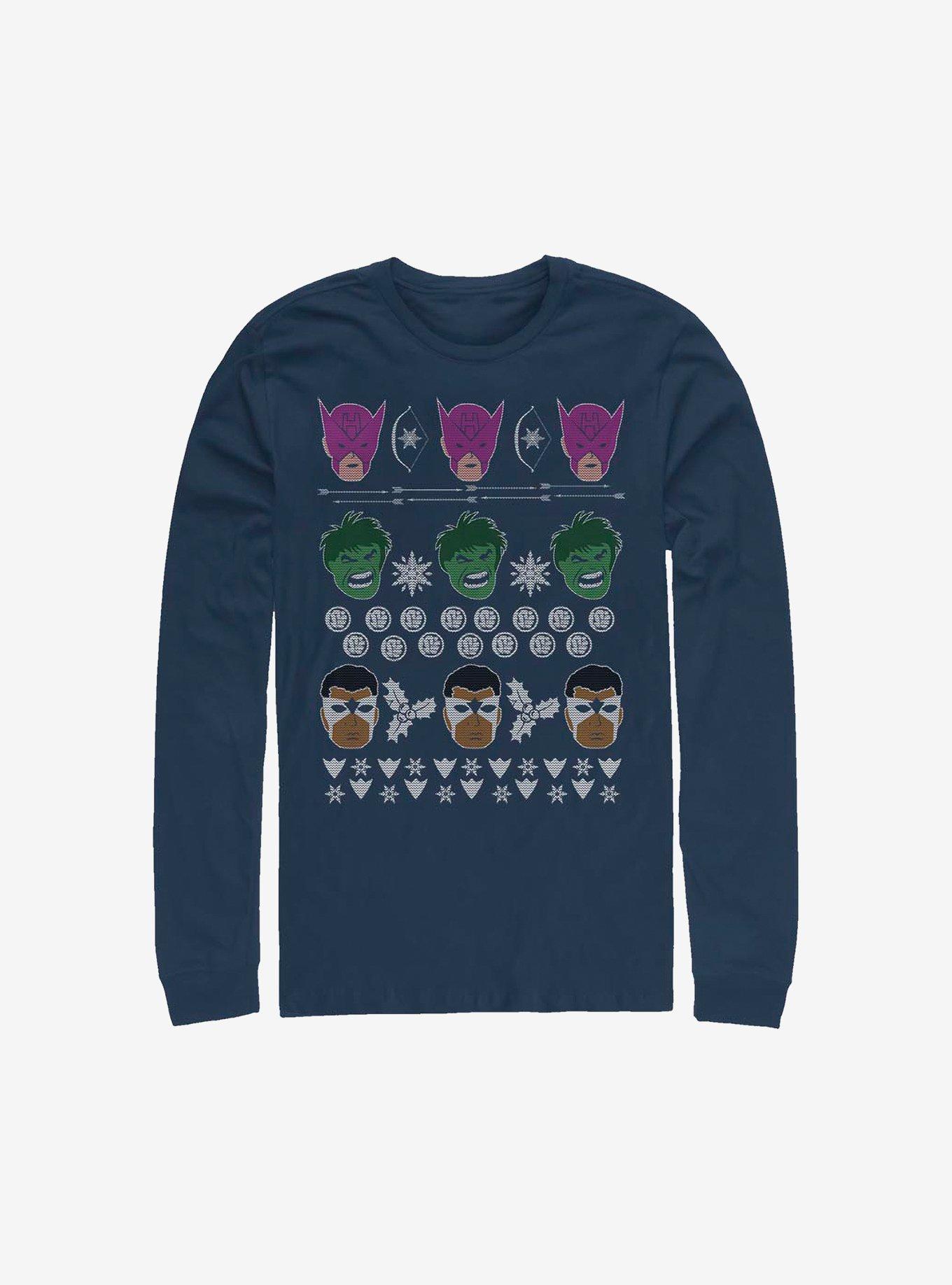 Marvel Avengers Christmas Sweater LongSleeve TShirt T-Shirt | Cute Festive Style | Great For Christmas Season