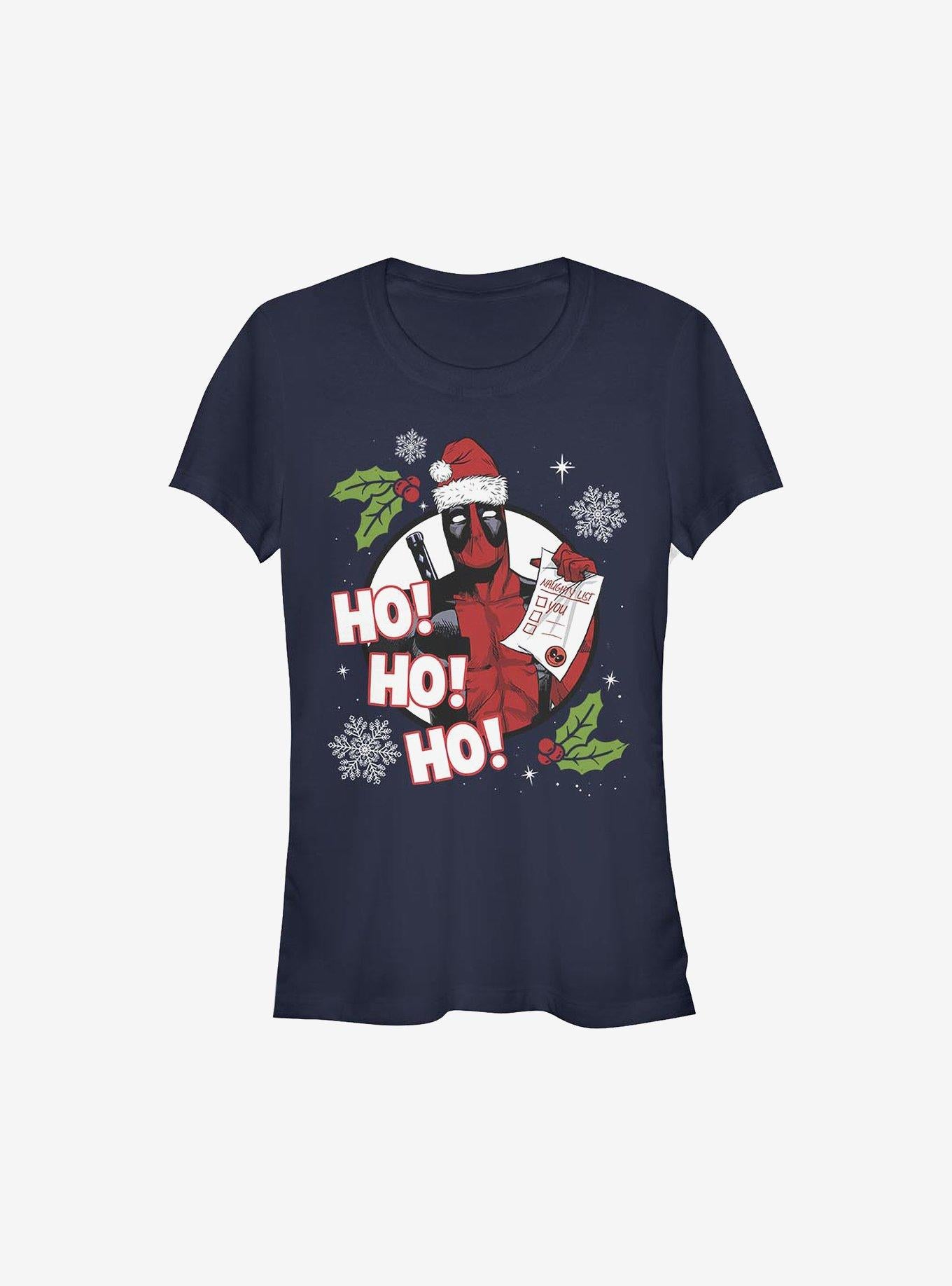 Marvel Deadpool Naughty List Christmas Girls T-Shirt T-Shirt – High Detail Graphic | Perfect for Daily Wear