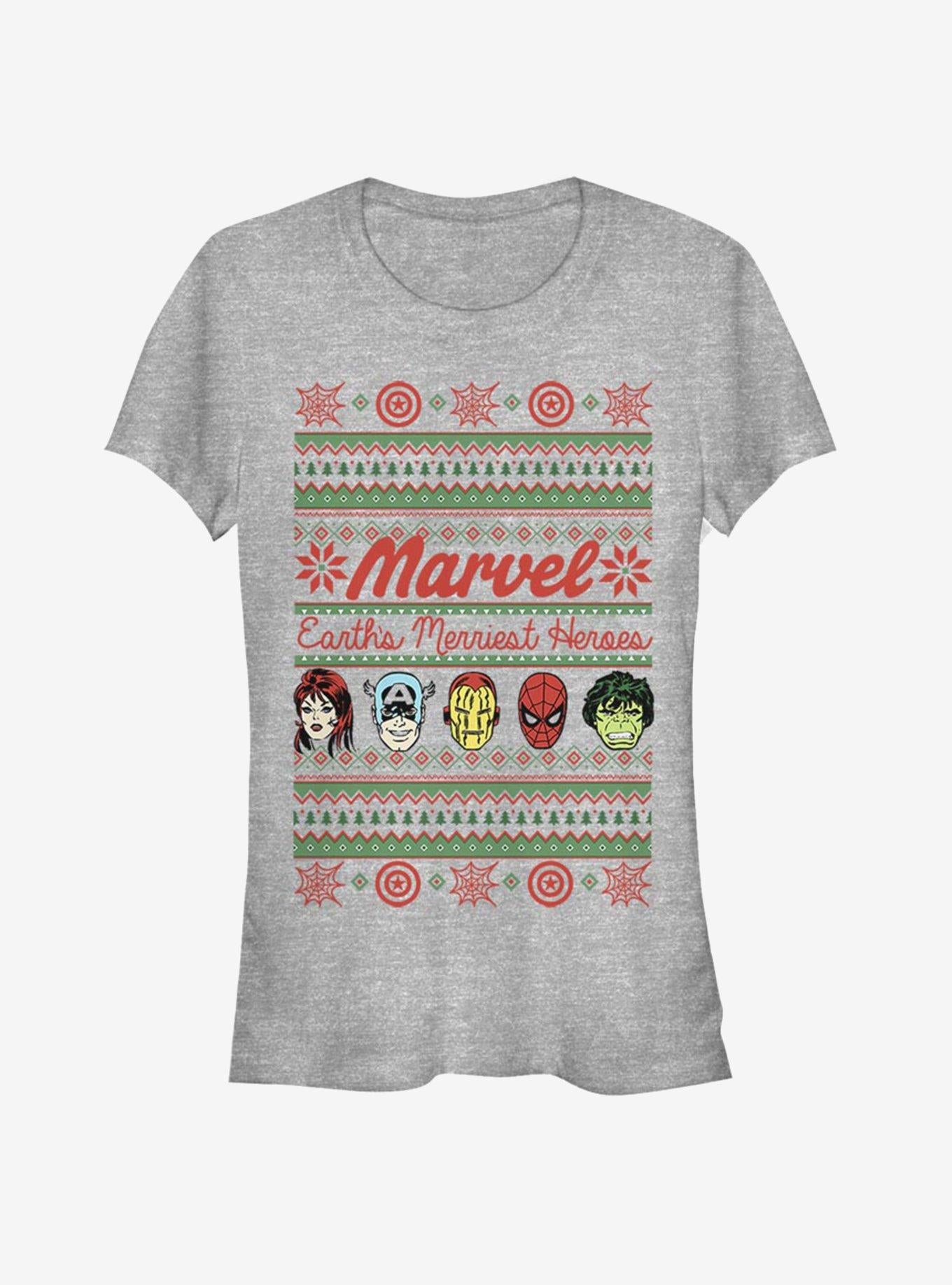 Marvel Avengers Merriest Heroes Ugly Christmas Girls T-Shirt T-Shirt – Official Fan Merchandise | Great Gift for Fans