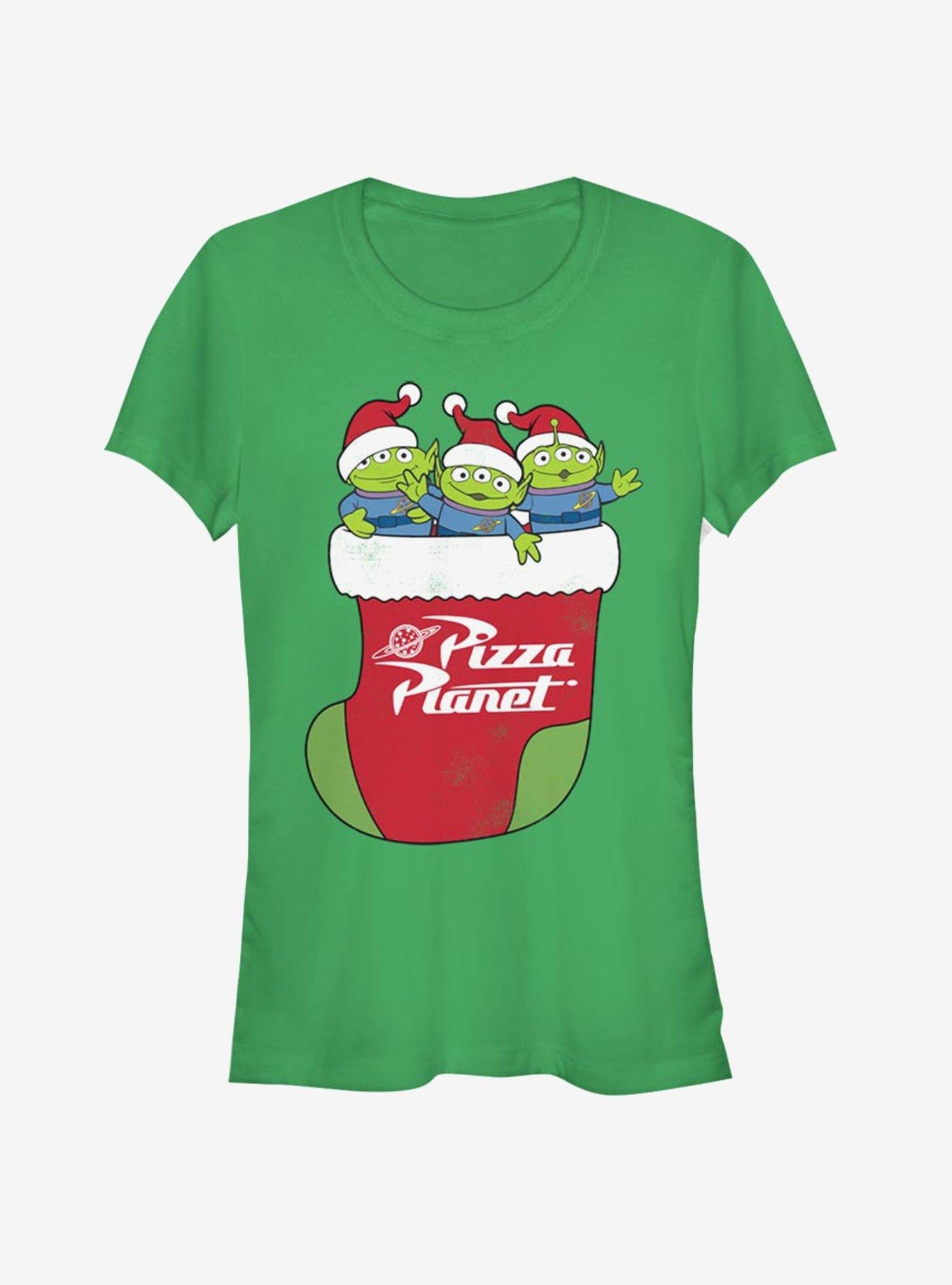 Disney Toy Story Pizza Planet Alien Christmas Stocking Girls TShirt T-Shirt | Top Trending Graphic | Limited Christmas Style