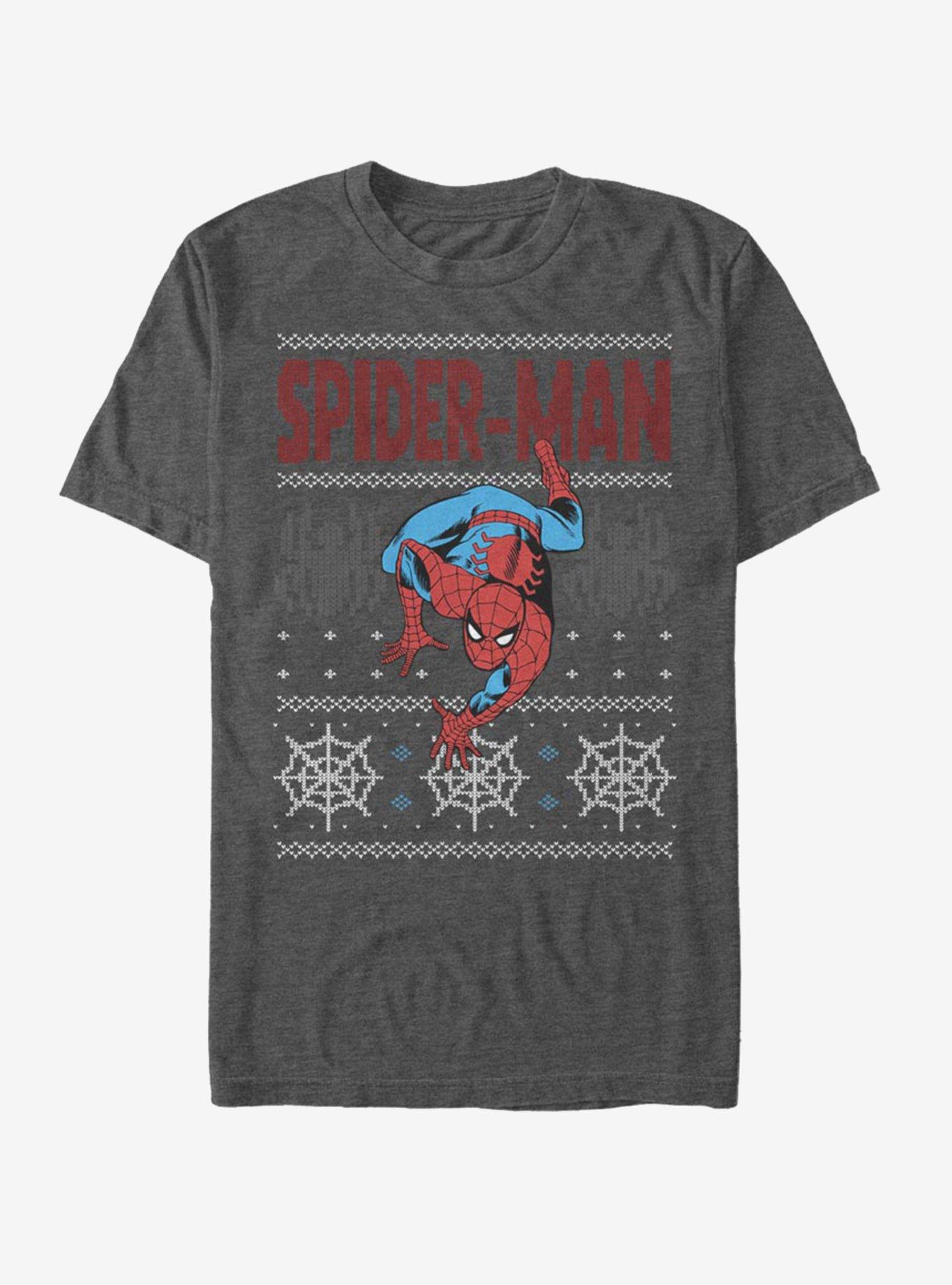 Marvel Spider-man Ugly Spidey Christmas Sweater T-shirt | Trendy Graphic Tee | Casual Unisex T-shirt
