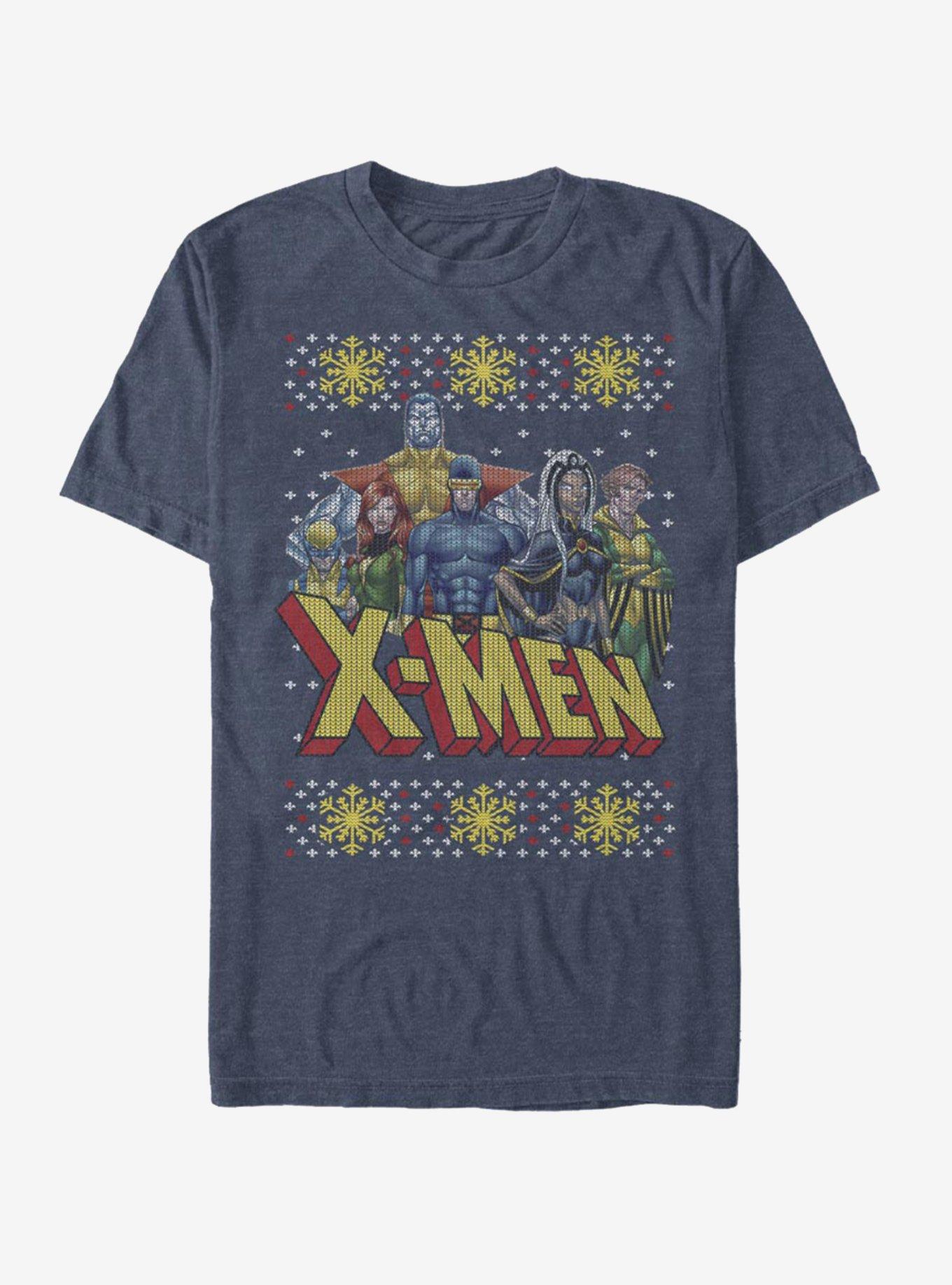 Marvel X-men Ugly Christmas Sweater Group T-shirt | Trendy Graphic Tee | Casual Unisex T-shirt