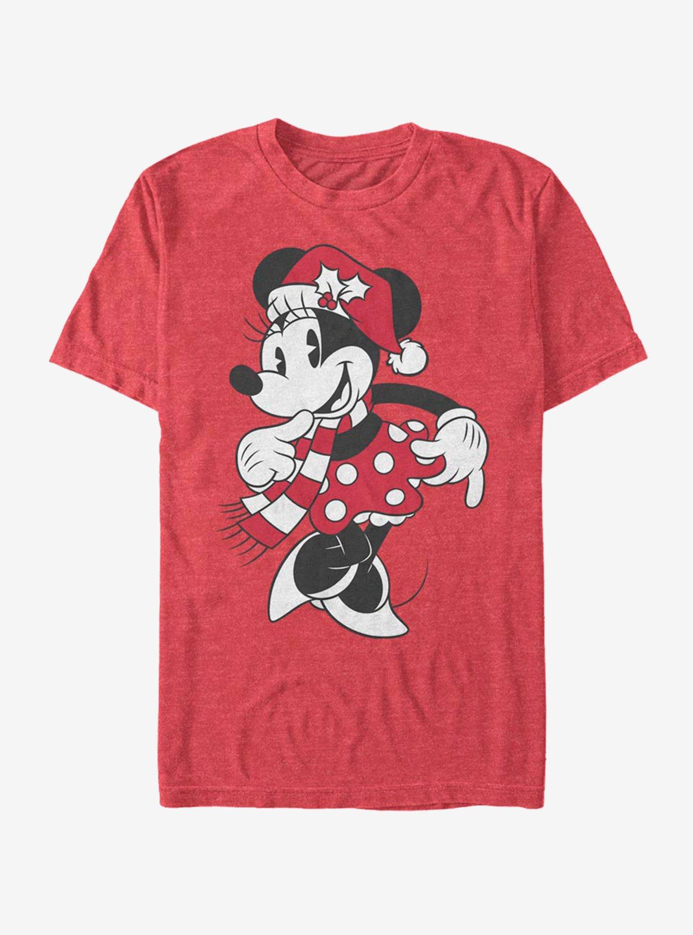 Disney Minnie Mouse Holiday Minnie Hat TShirt T-Shirt | Top Trending Graphic | Trending Festive Apparel