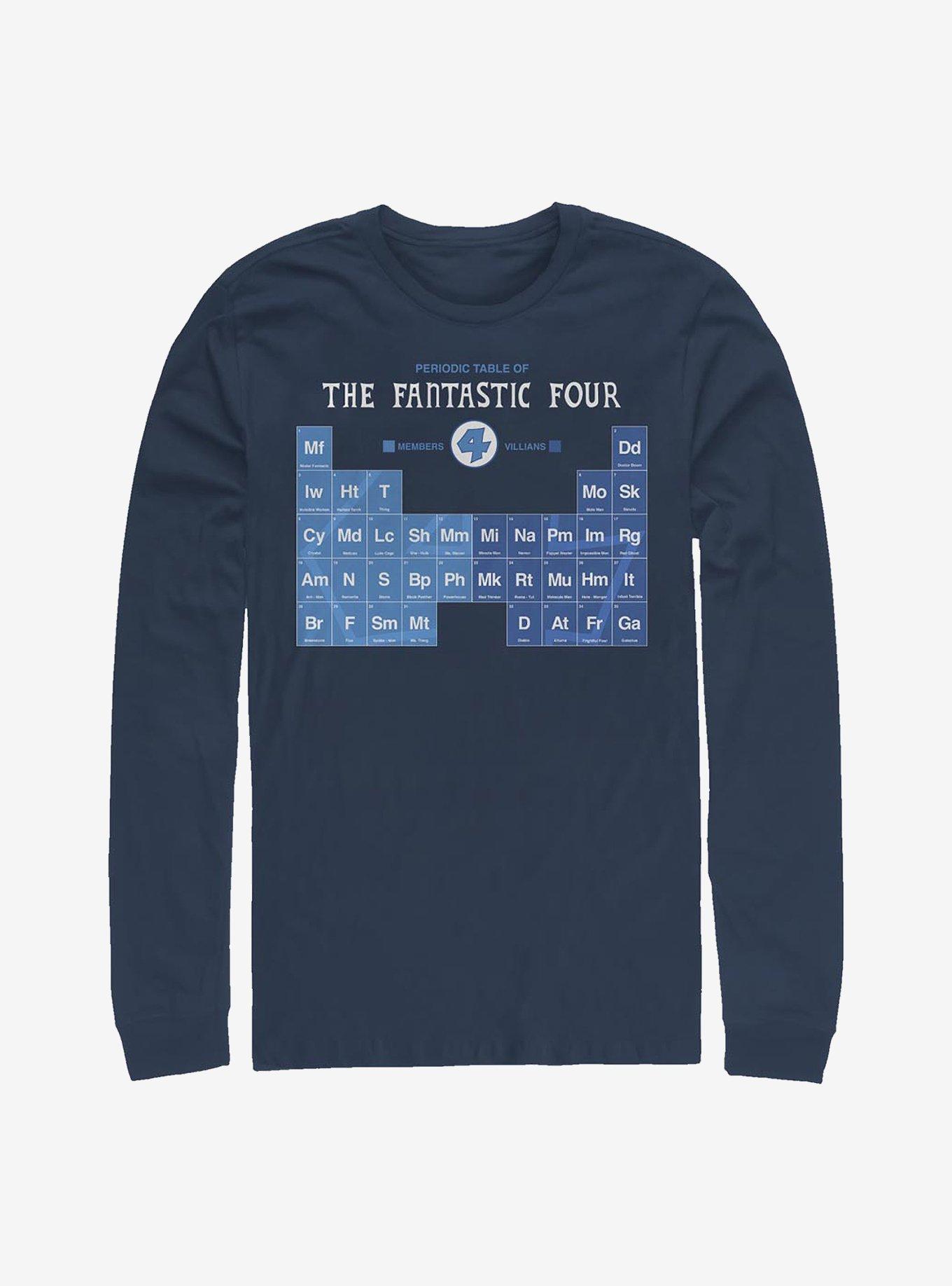 Marvel Fantastic Four Periodic FF Long-Sleeve T-Shirt T-Shirt – High Detail Graphic | Trending Now