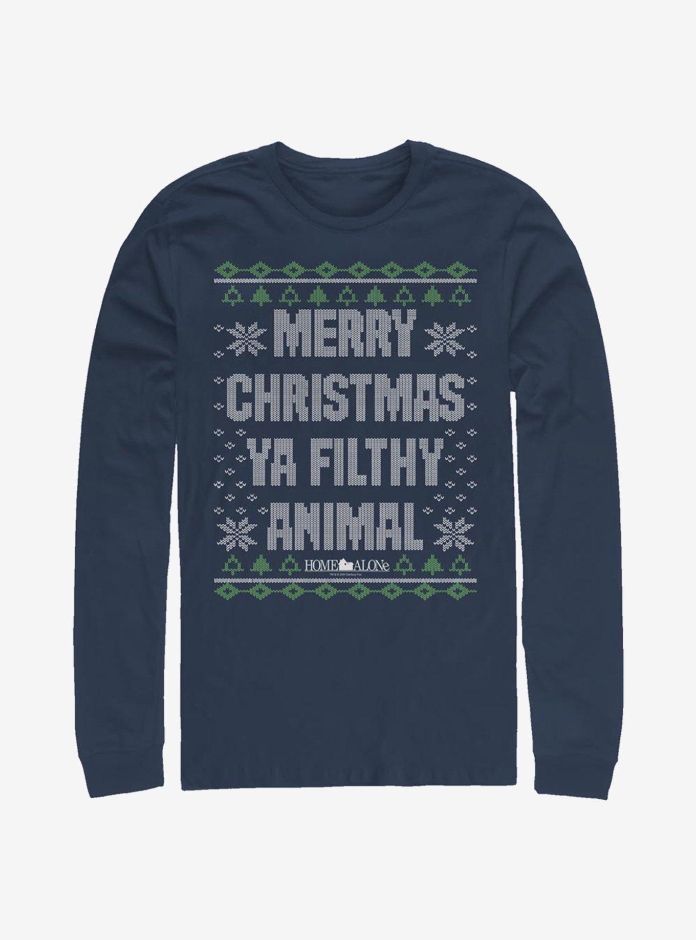 Home Alone Merry Christmas Ya Filthy Animal Ugly Holiday Long-sleeve T-shirt | Trendy Graphic Tee | Casual Unisex T-shirt