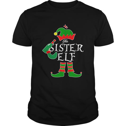 Funny The Sister Elf Family Matching Group Christmas shirt