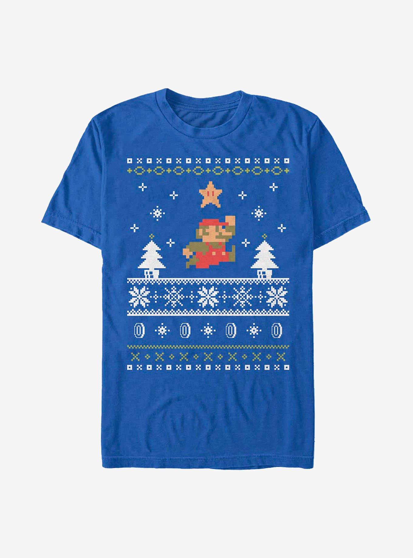 Nintendo Mario Ugly Holiday Star T-shirt | Trendy Graphic Tee | Casual Unisex T-shirt
