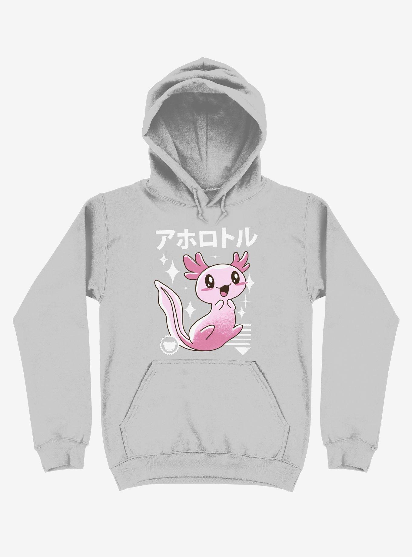 Kawaii Axolotl Silver Hoodie