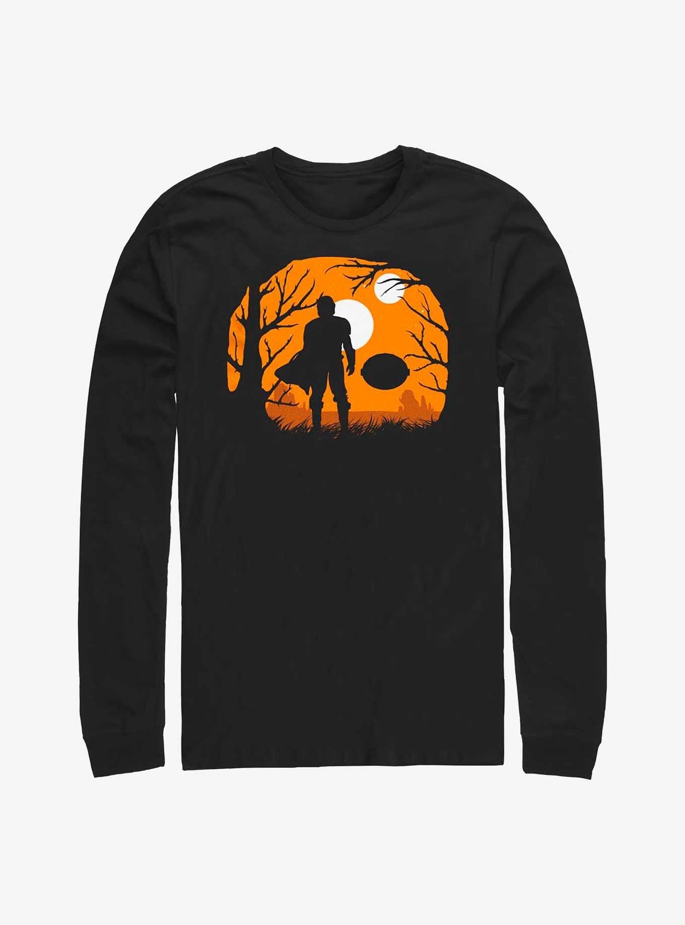 Star Wars The Mandalorian & The Child Halloween Silhouette Long-Sleeve T-Shirt