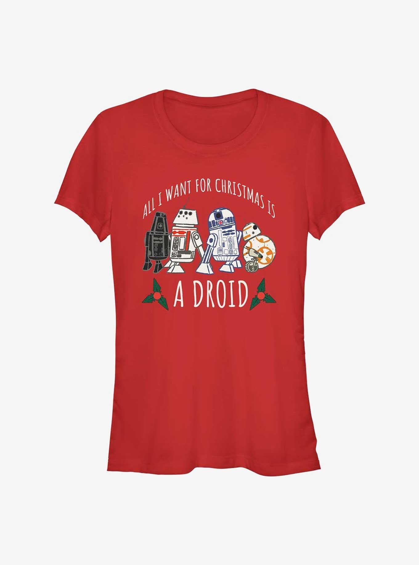 Star Wars Christmas Droids Girls TShirt T-Shirt | Seasonal Must-Have | Top Pick For Gifting