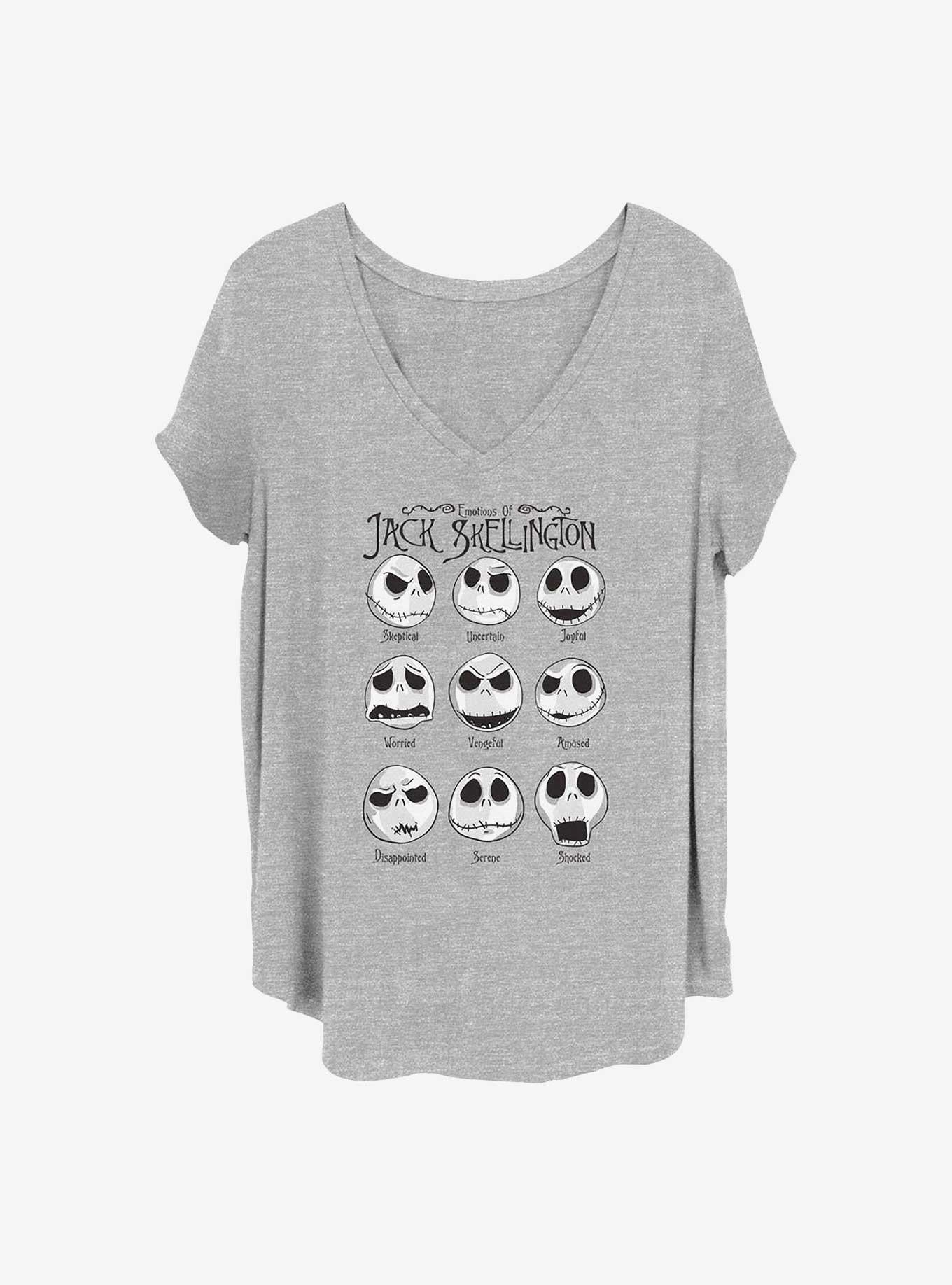 Disney The Nightmare Before Christmas Jack Emotions Girls TShirt Plus Size T-Shirt | Top Trending Graphic | Limited Christmas Style