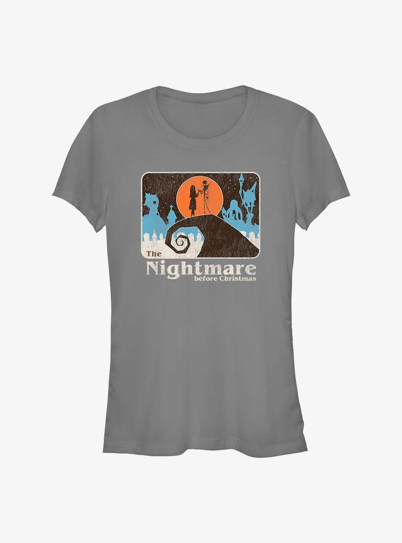 Disney The Nightmare Before Christmas Moonlit Lovers Jack and Sally Girls TShirt T-Shirt | Premium Graphic | Limited Christmas Style