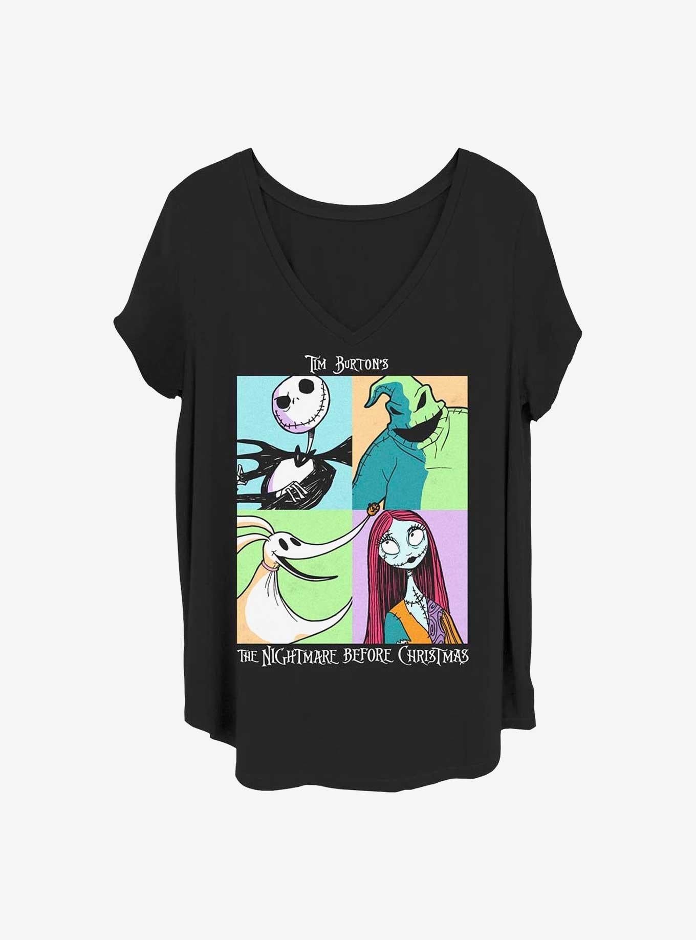 Disney The Nightmare Before Christmas Spooky Squares Girls TShirt Plus Size T-Shirt | Top Trending Graphic | Limited Christmas Style