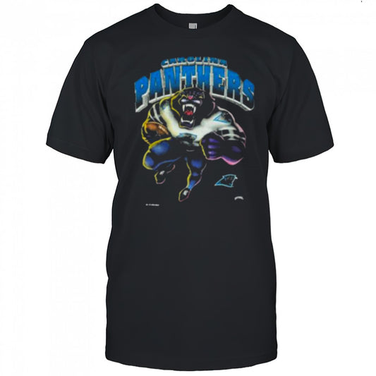 1993 Carolina Panthers Vintage Faded Black Nutmeg Mills Roaring Cartoon Panther NFL Shirt