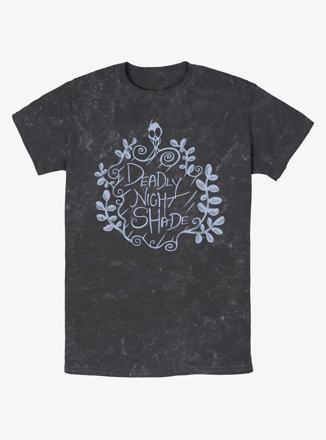 Disney The Nightmare Before Christmas Deadly Night Shade Mineral Wash TShirt T-Shirt | Cute Festive Style | Perfect Holiday Gift