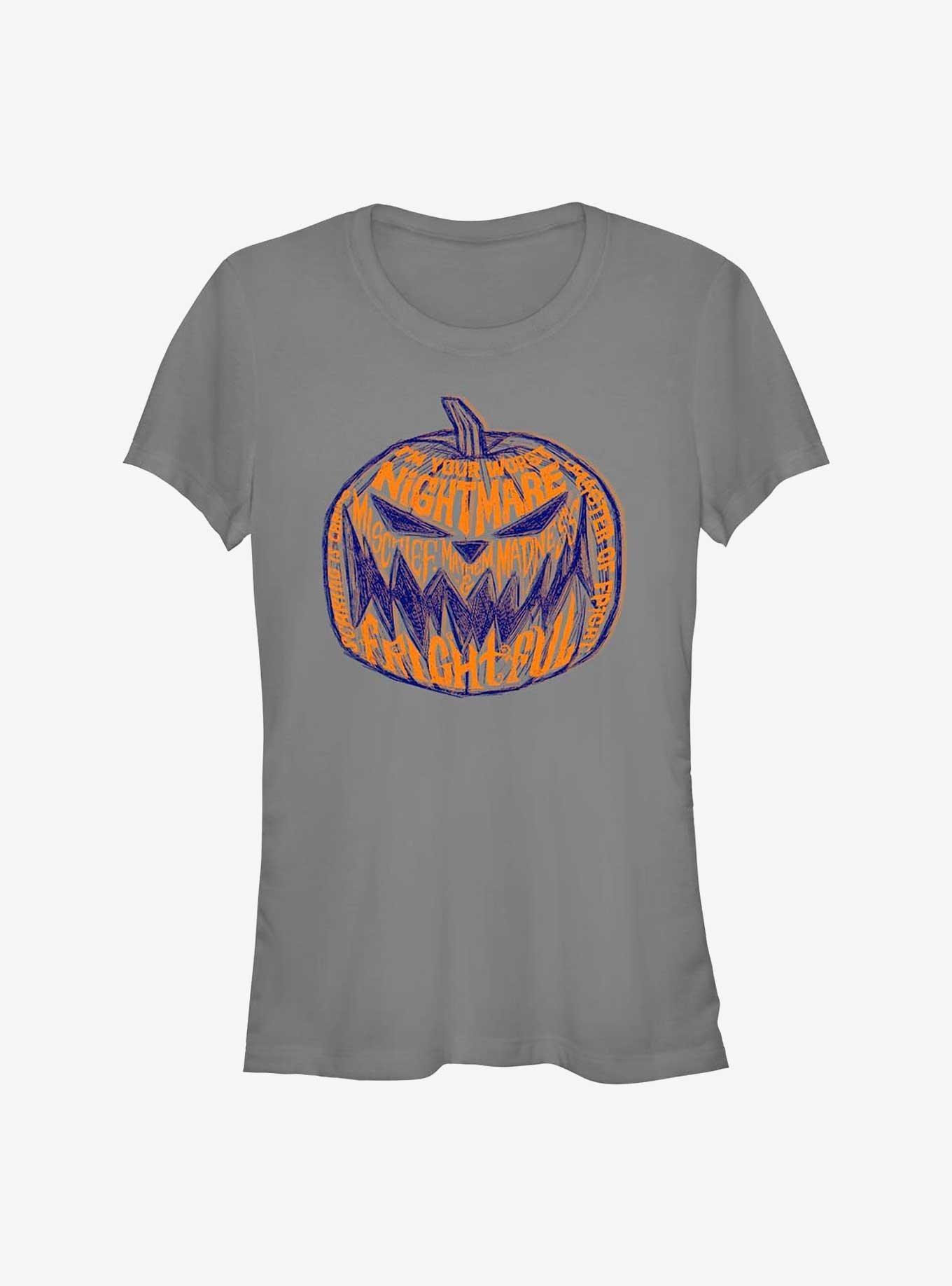 Disney The Nightmare Before Christmas Pumpkin Lettering Girls TShirt T-Shirt | Premium Graphic | Top Pick For Gifting