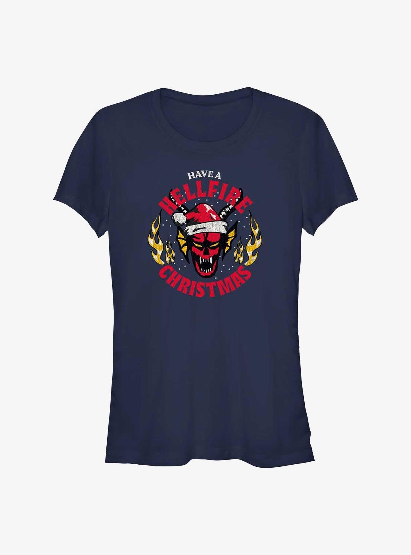 Stranger Things Have A Hellfire Christmas Girls TShirt T-Shirt | Seasonal Must-Have | Perfect For Daily Wear