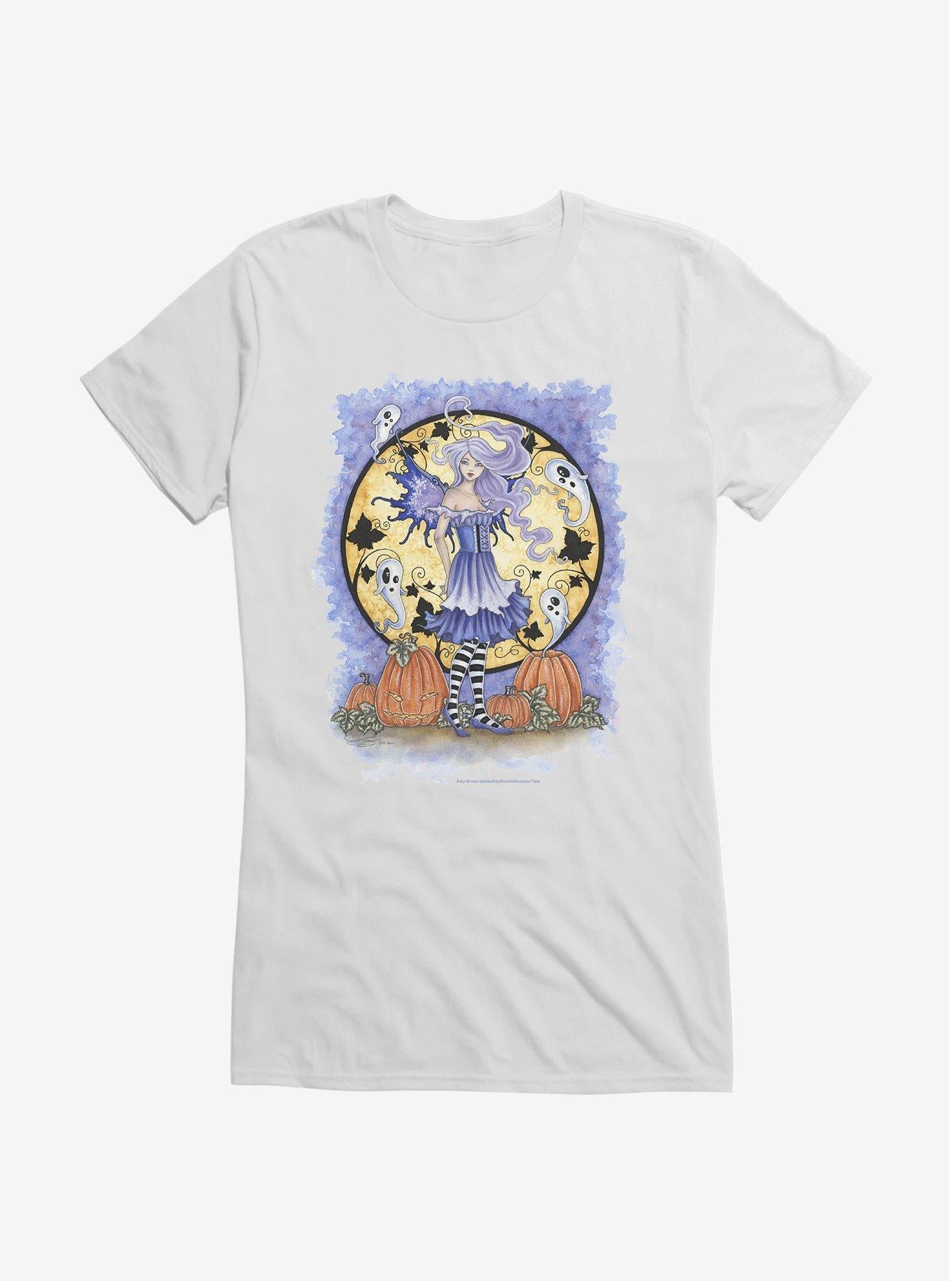 Haunted Pumpkin Patch Girls T-Shirt by Amy Brown