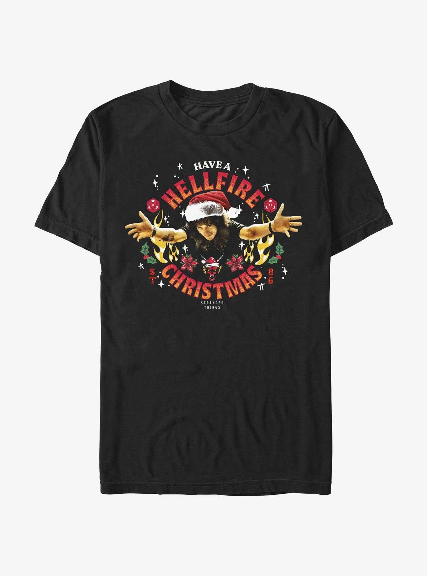 Stranger Things Hellfire Christmas Santa Eddie T-shirt | Trendy Graphic Tee | Casual Unisex T-shirt