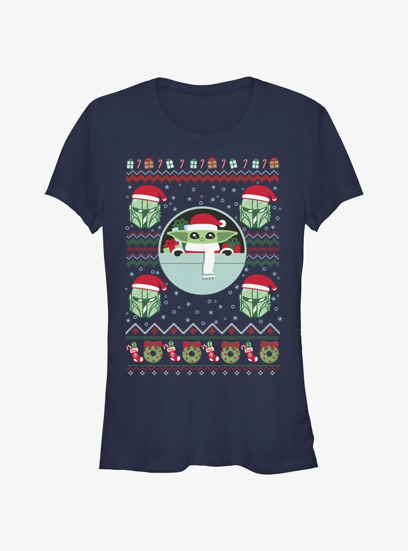 Star Wars The Mandalorian Grogu Ugly Christmas Girls T-shirt | Trendy Graphic Tee | Casual Unisex T-shirt