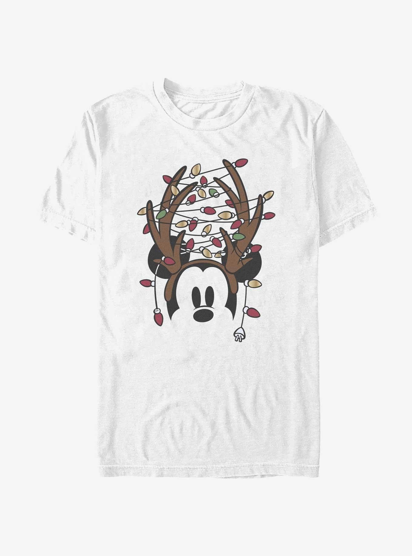 Disney Mickey Mouse Christmas Light Antlers TShirt T-Shirt | Premium Graphic | Perfect Holiday Gift