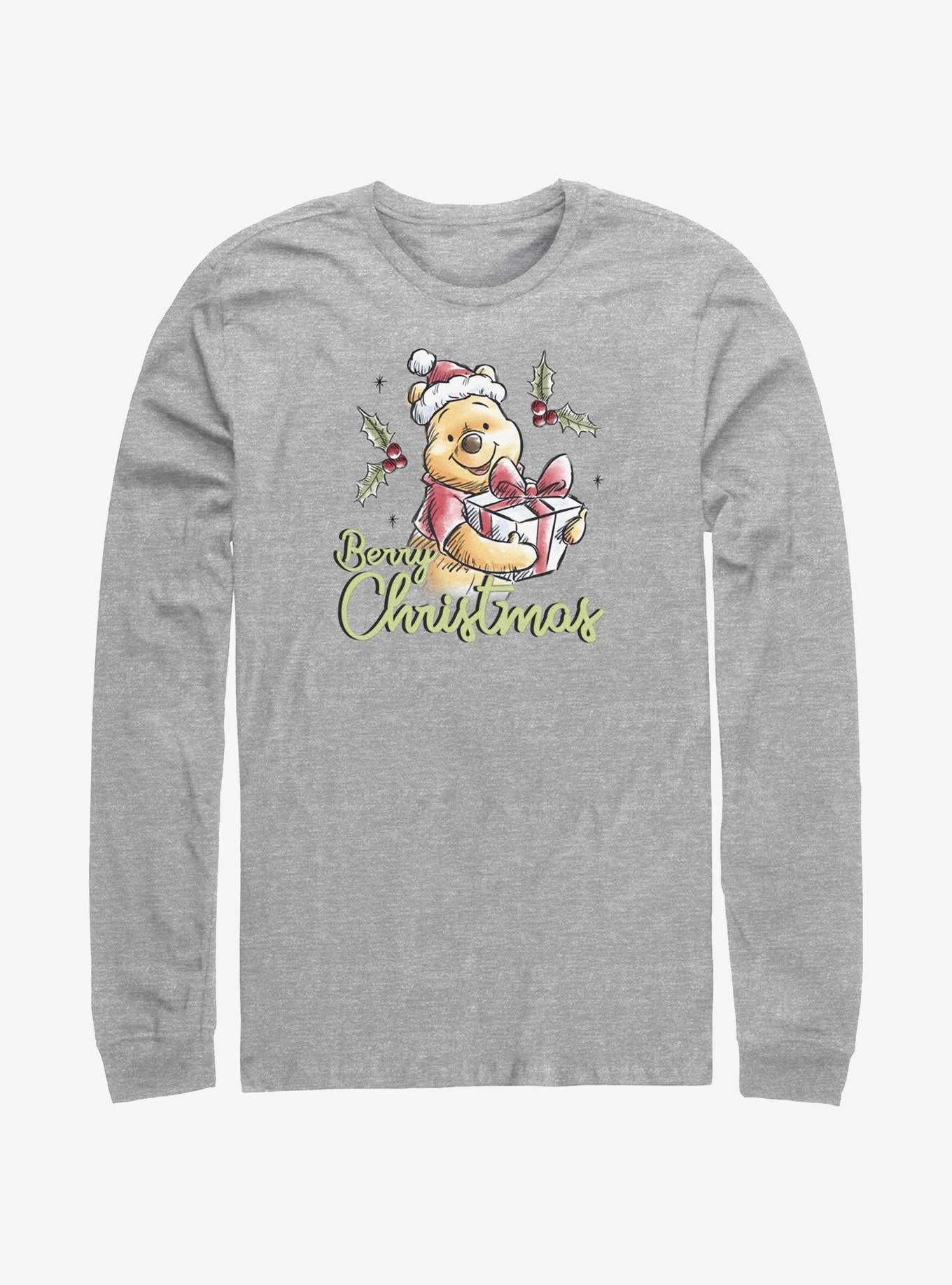 Disney Winnie The Pooh Berry Christmas LongSleeve TShirt T-Shirt | Vintage Christmas Look | Trending Festive Apparel