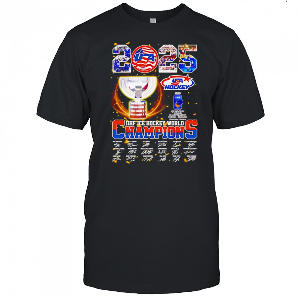 2025 USA Hockey IIHF Ice hockey World Champions signature shirt