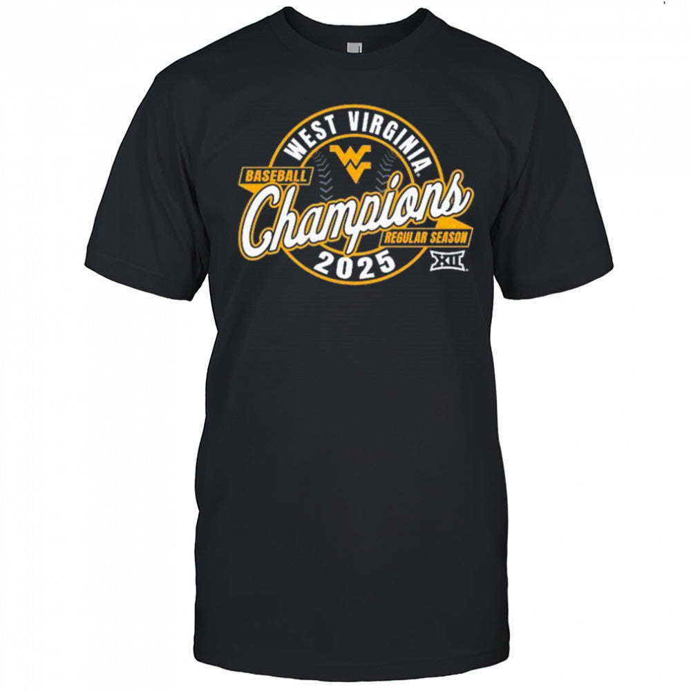 2025 West Virginia Mountaineers Big 12 Baseball Regular Season Champions t shirt