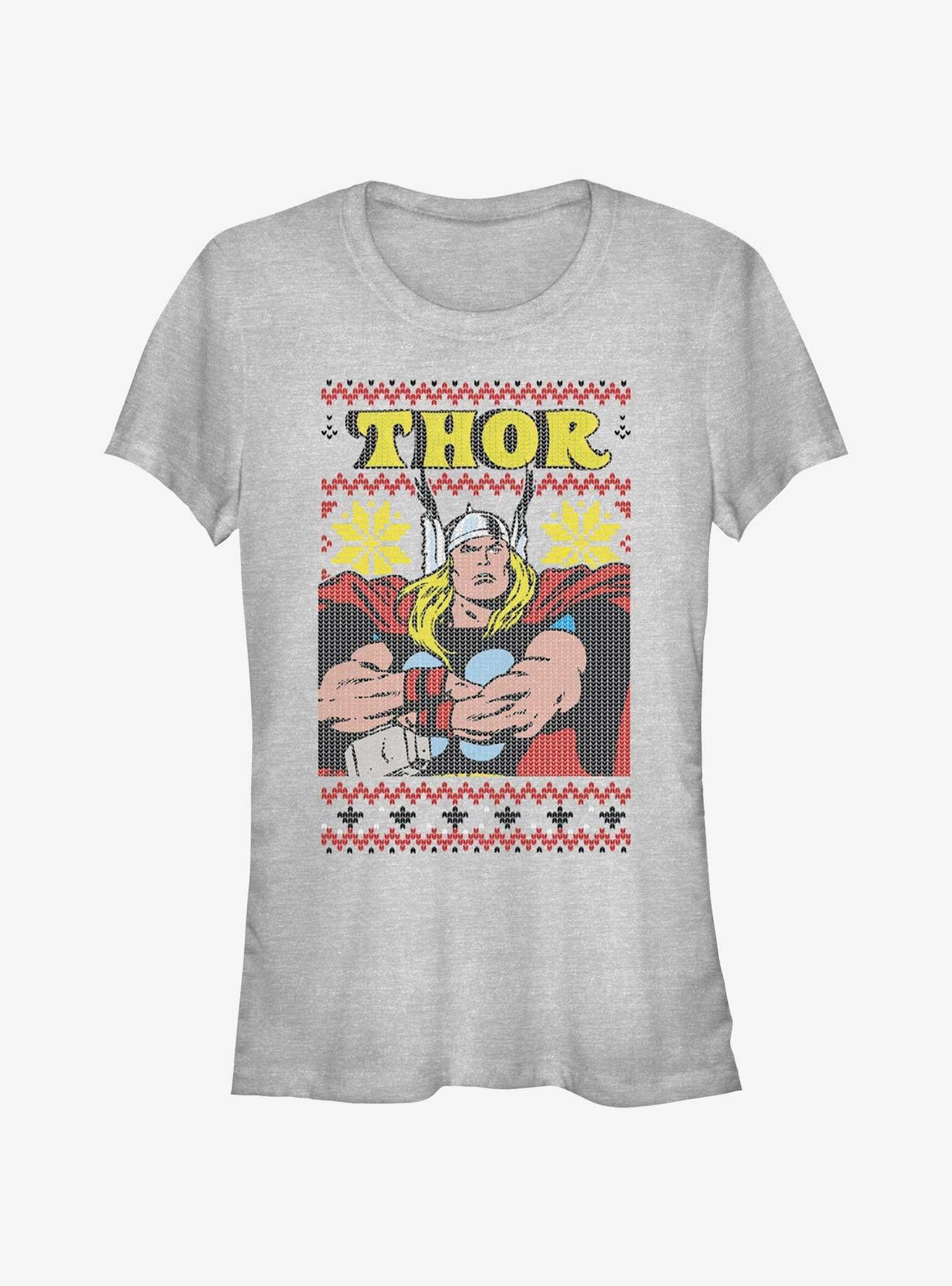 Marvel Thor Asgardian Ugly Christmas Girls TShirt T-Shirt | Cute Festive Style | Limited Christmas Style