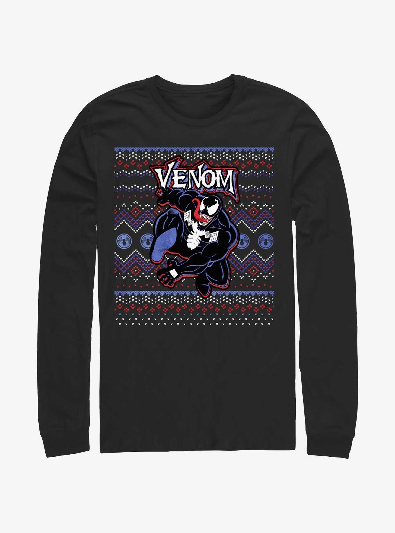 Marvel Venom Venomous Ugly Christmas LongSleeve TShirt T-Shirt | Cute Festive Style | Great For Christmas Season
