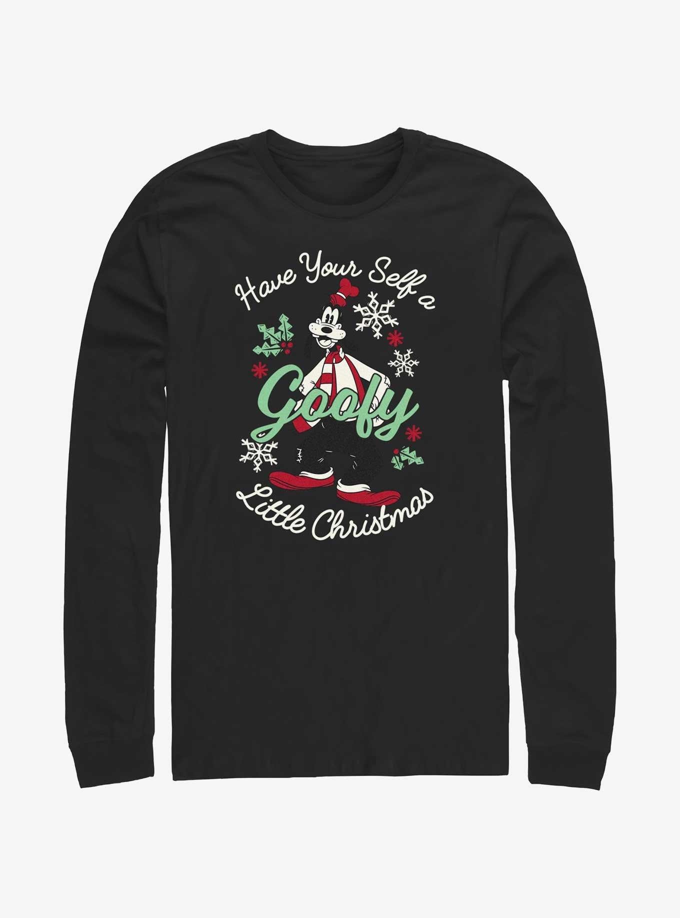 Disney Goofy Little Christmas Black LongSleeve TShirt T-Shirt | High-Quality Print | Great For Christmas Season