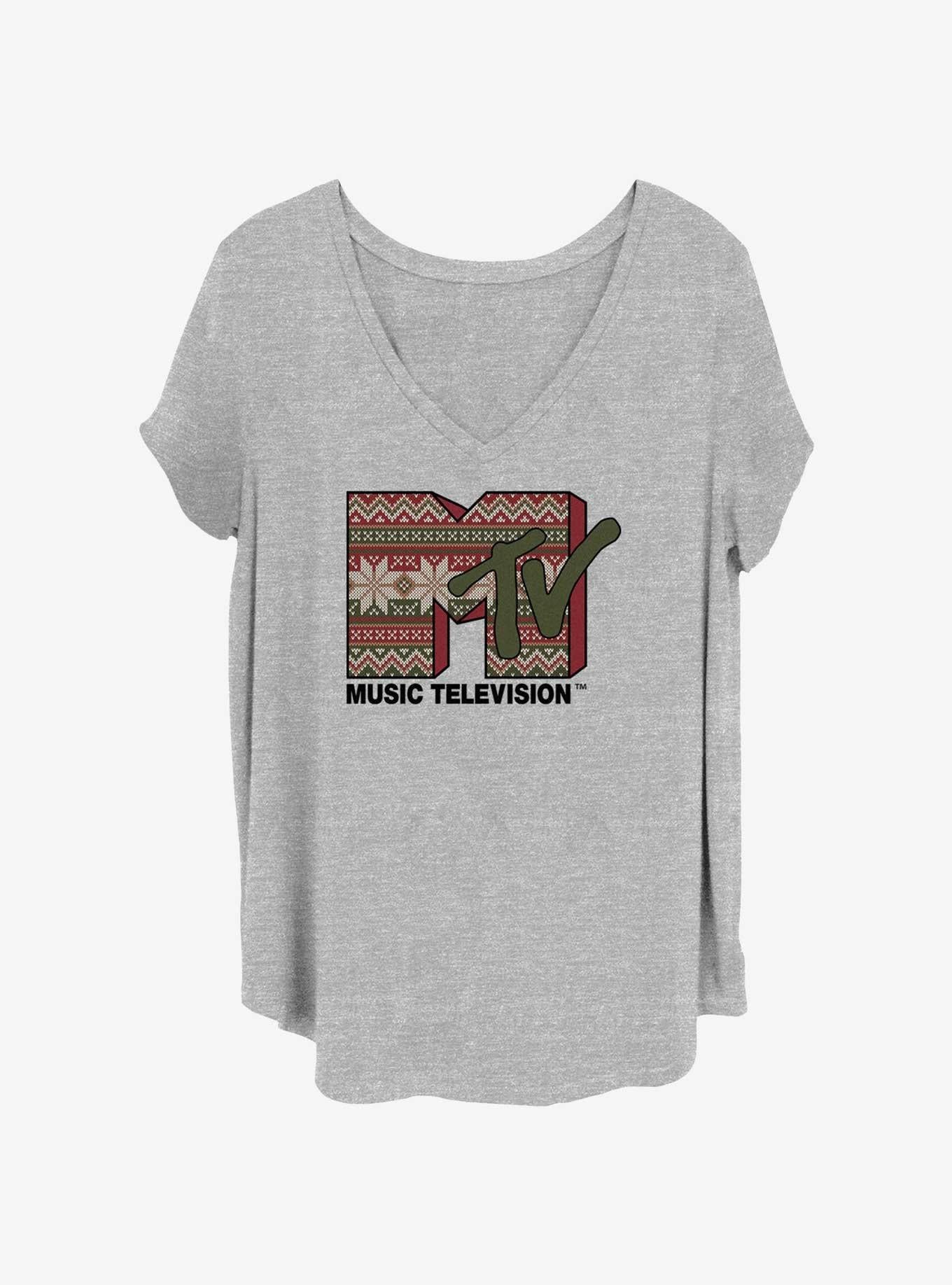 MTV Ugly Christmas Logo Girls TShirt Plus Size T-Shirt | Cute Festive Style | Top Pick For Gifting