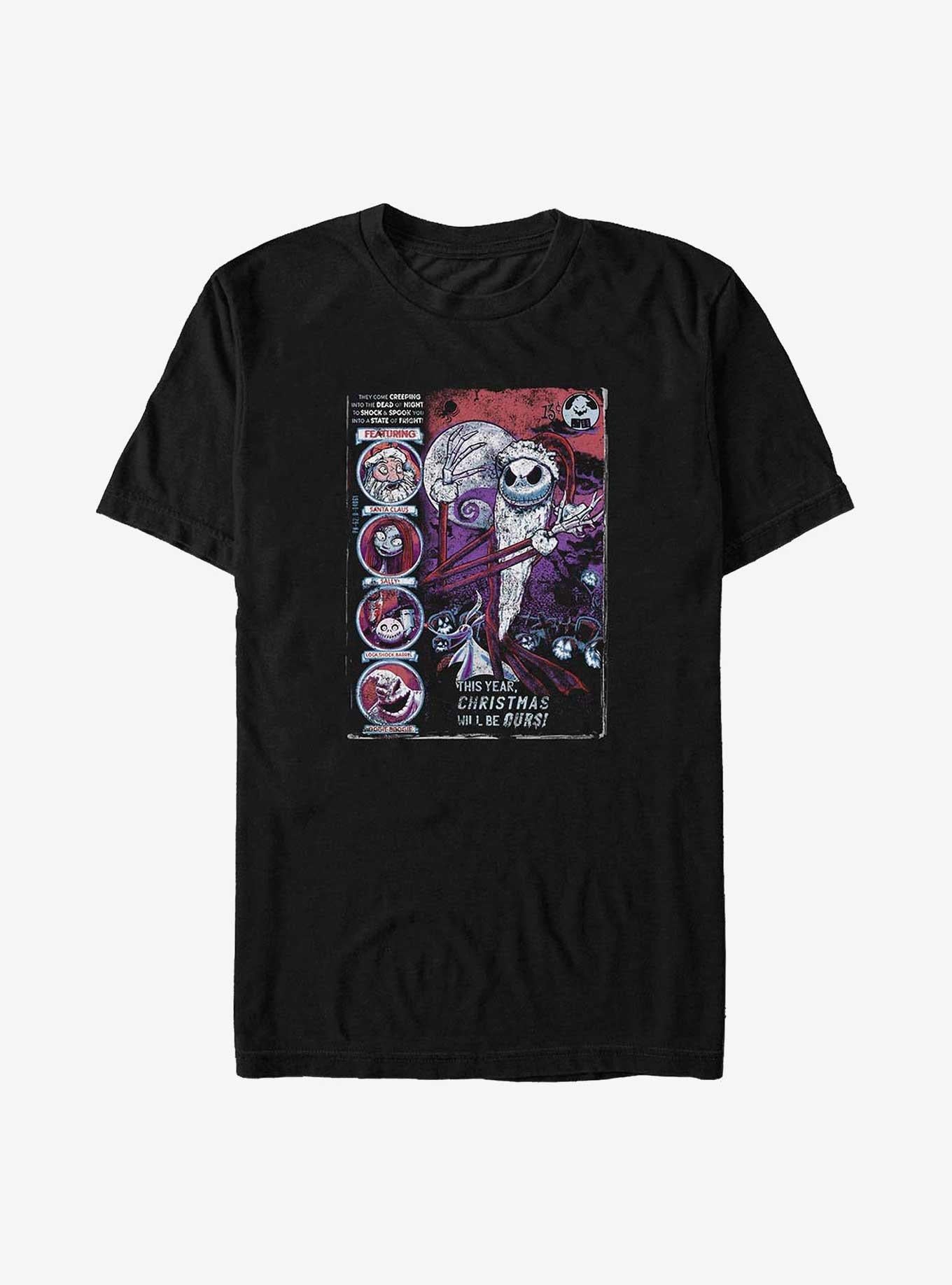Disney The Nightmare Before Christmas Comic Cover Big Tall TShirt T-Shirt | Seasonal Must-Have | Trending Festive Apparel