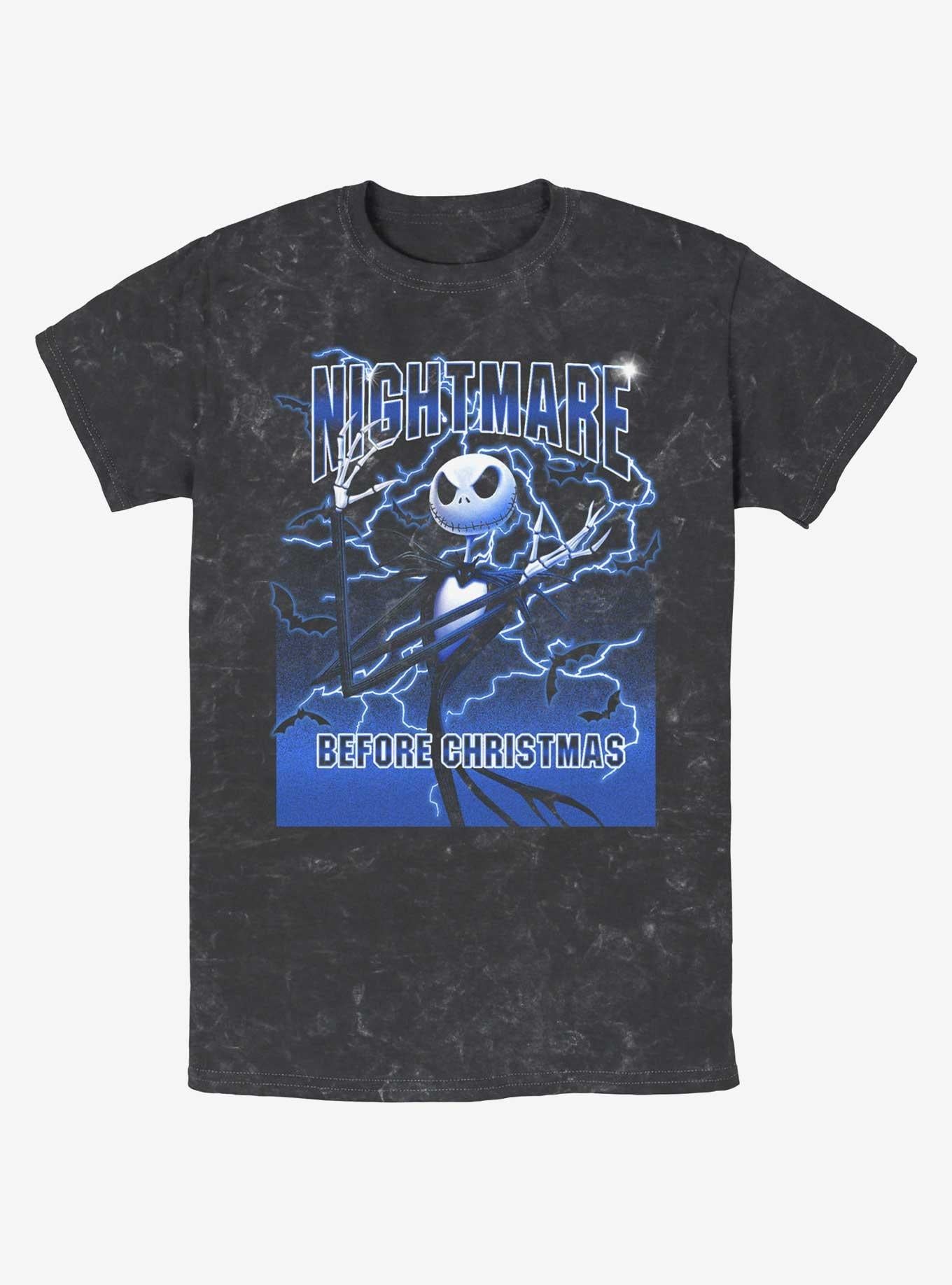 Disney The Nightmare Before Christmas Electric Jack Mineral Wash TShirt T-Shirt | Vintage Christmas Look | Great For Christmas Season
