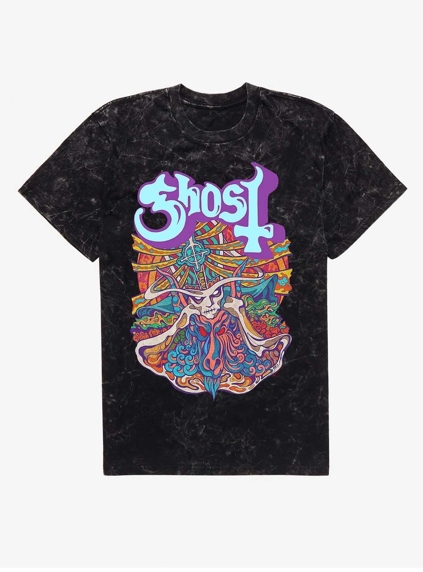 Ghost Seven Inches Of Satanic Panic Mineral Wash TShirt T-Shirt | Fan Favorite Artwork | Perfect Holiday Gift