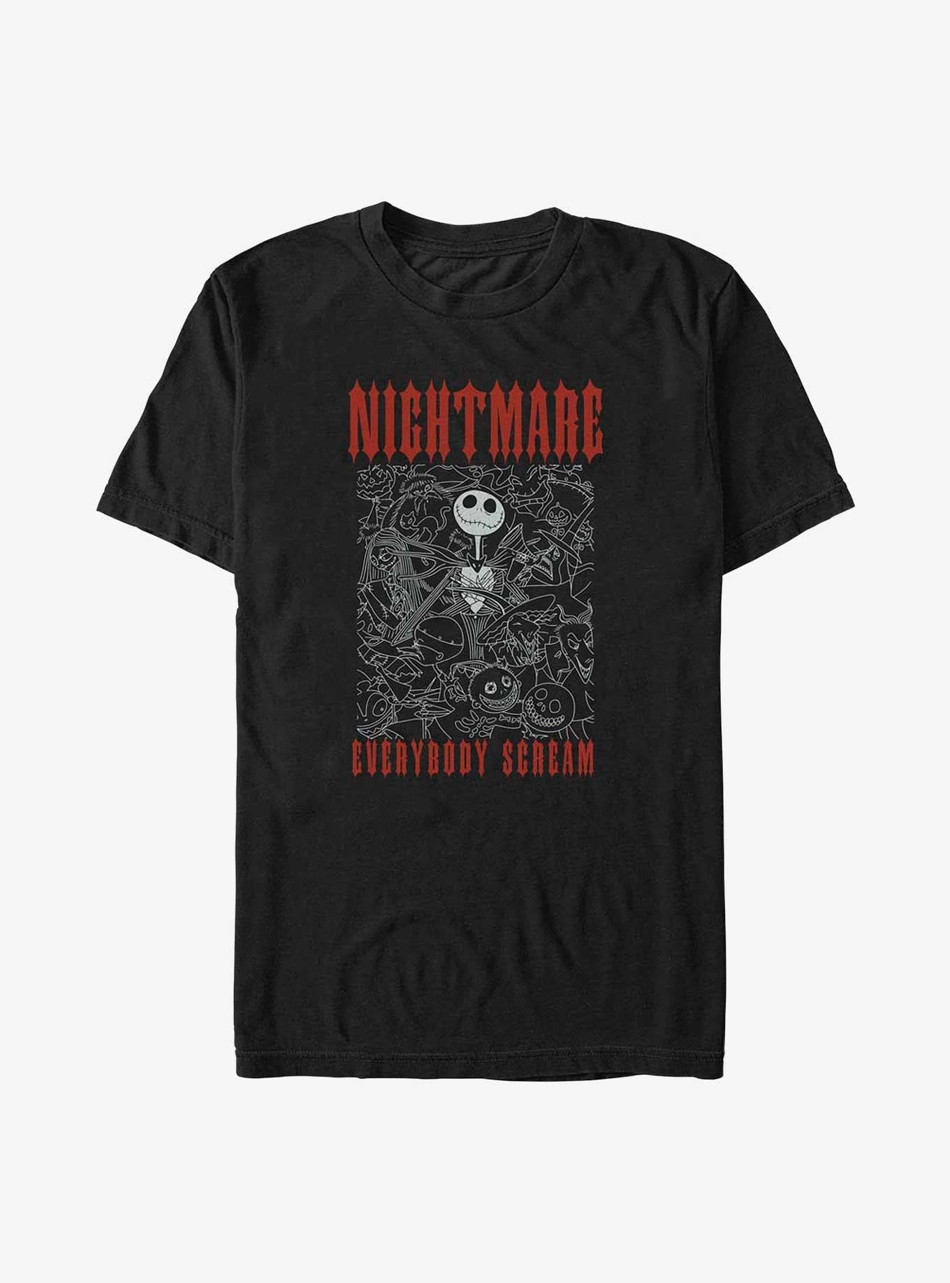 Disney The Nightmare Before Christmas Jack Everybody Scream Big Tall TShirt T-Shirt | Seasonal Must-Have | Perfect Holiday Gift