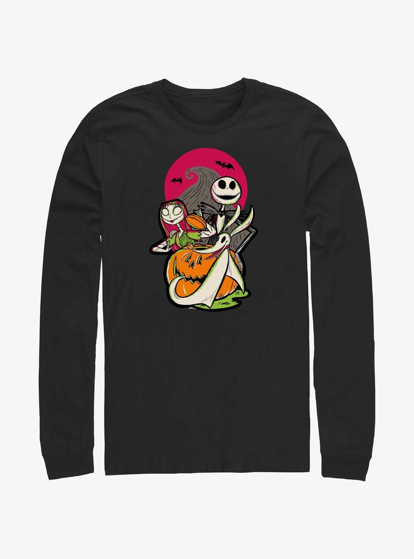 Disney100 Halloween The Nightmare Before Christmas Sally Jack And Zero Long-Sleeve T-Shirt T-Shirt – Unique Character Design | Perfect for Daily Wear