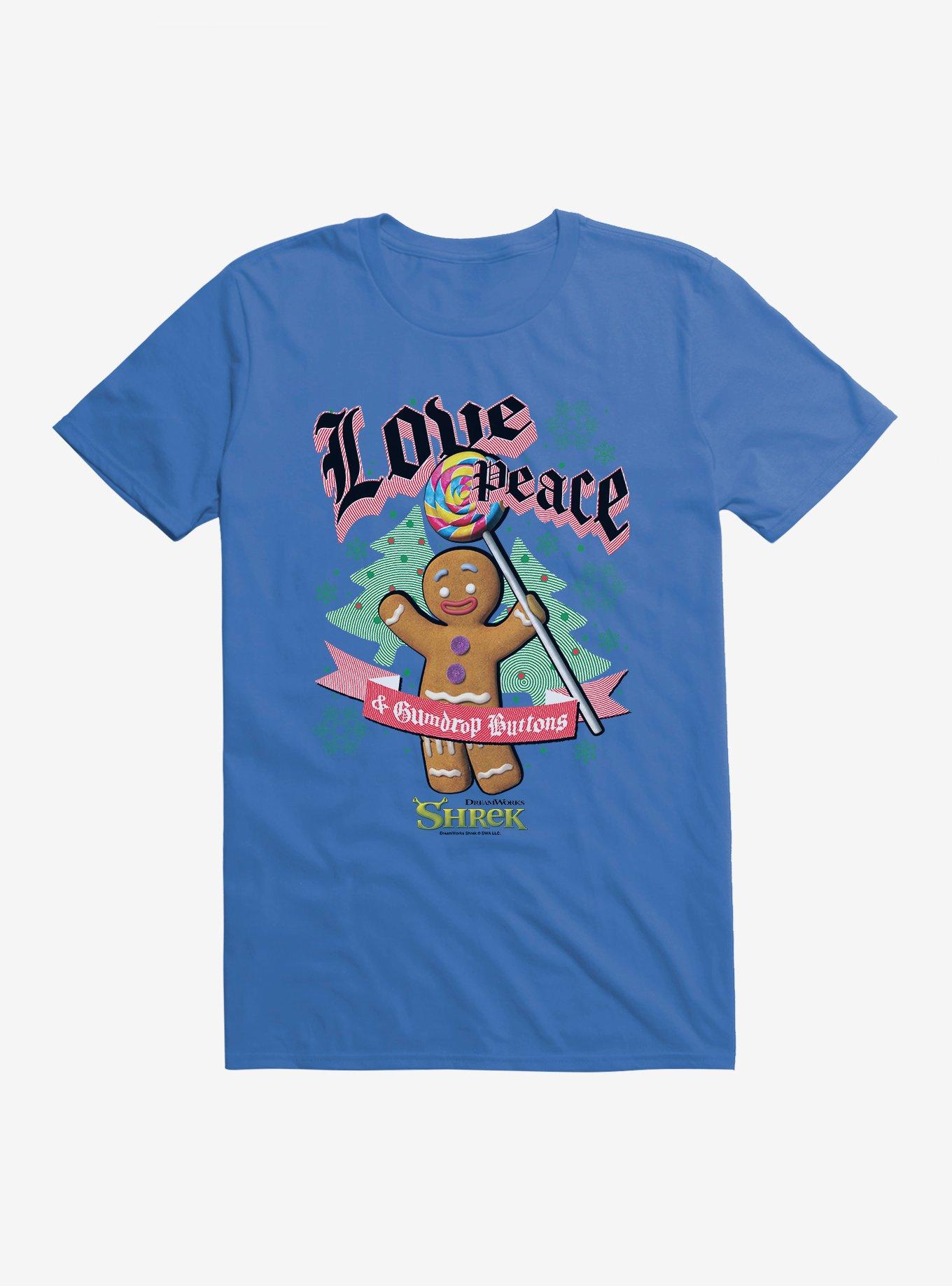 Shrek Love Peace & Gumdrop Buttons T-shirt | Trendy Graphic Tee | Casual Unisex T-shirt