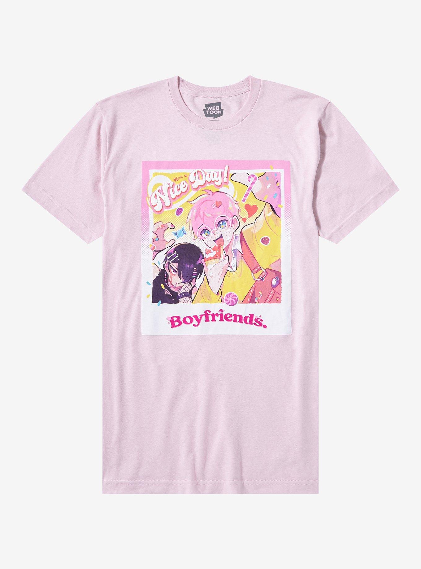 Boyfriends Nerd And Goth Picture Puff Print T-Shirt