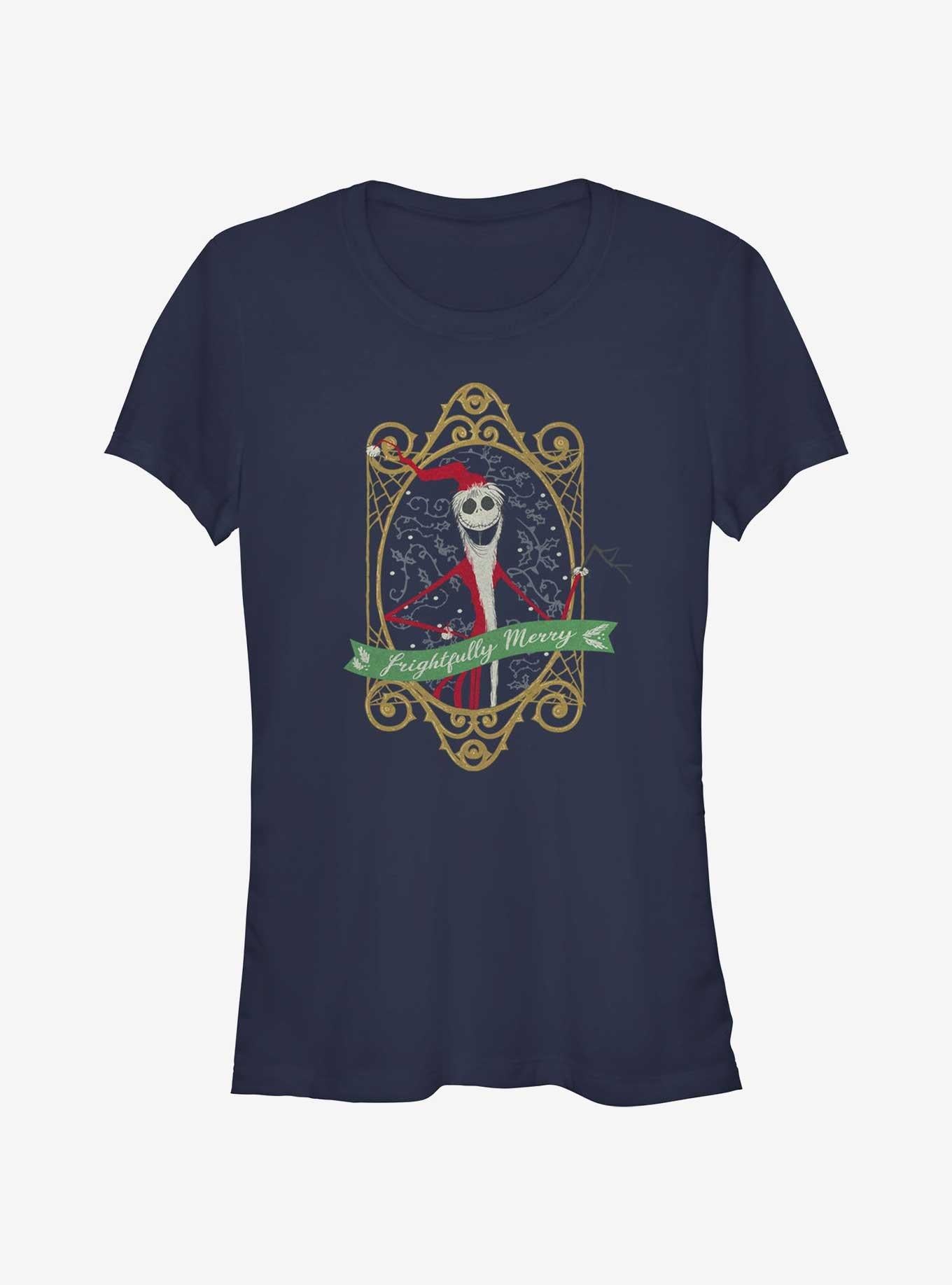 Disney The Nightmare Before Christmas Frightfully Merry Jack Girls TShirt T-Shirt | High-Quality Print | Top Pick For Gifting