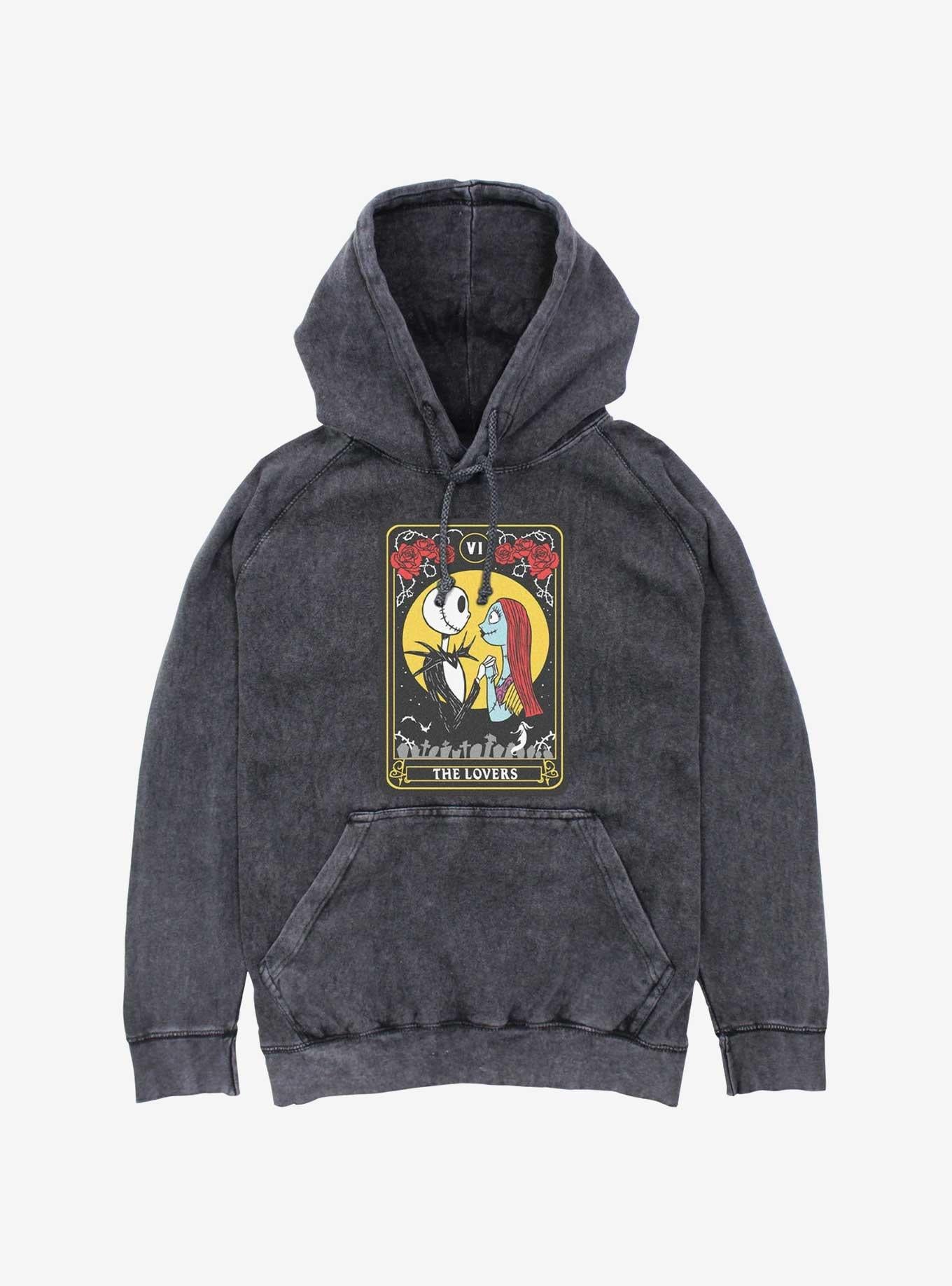 The Nightmare Before Christmas Jack & Sally The Lovers Tarot Mineral Wash Hoodie