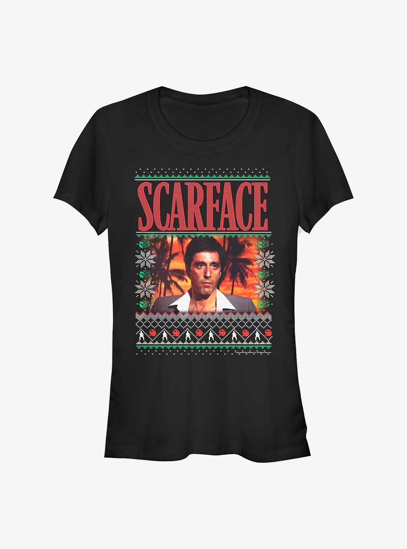 Scarface Tony Montana Ugly Christmas Girls TShirt T-Shirt | Premium Graphic | Trending Festive Apparel