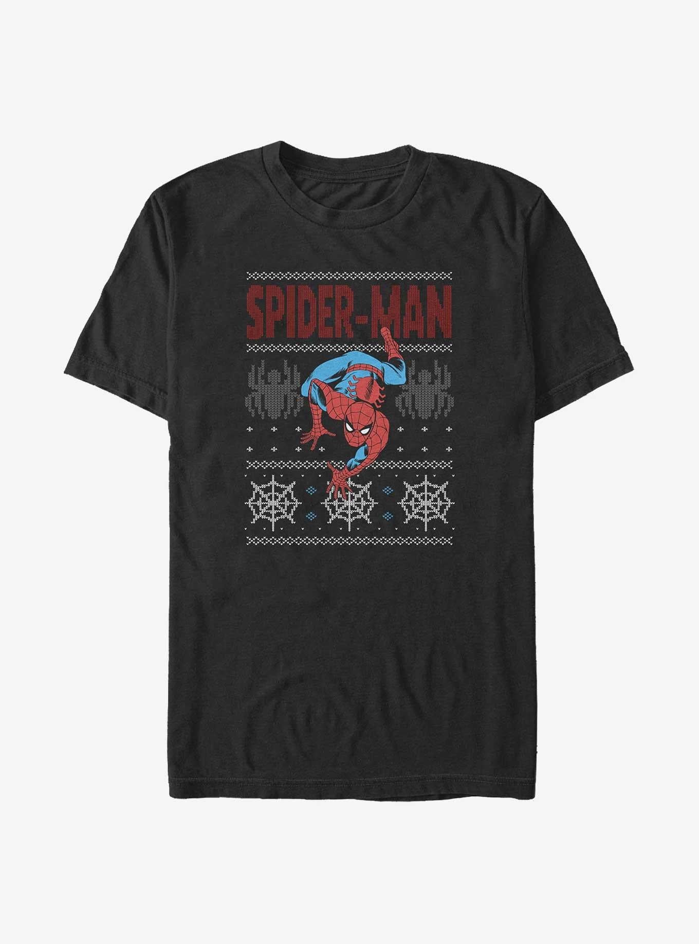Marvel Spider-man Ugly Christmas Big & Tall T-shirt | Trendy Graphic Tee | Casual Unisex T-shirt