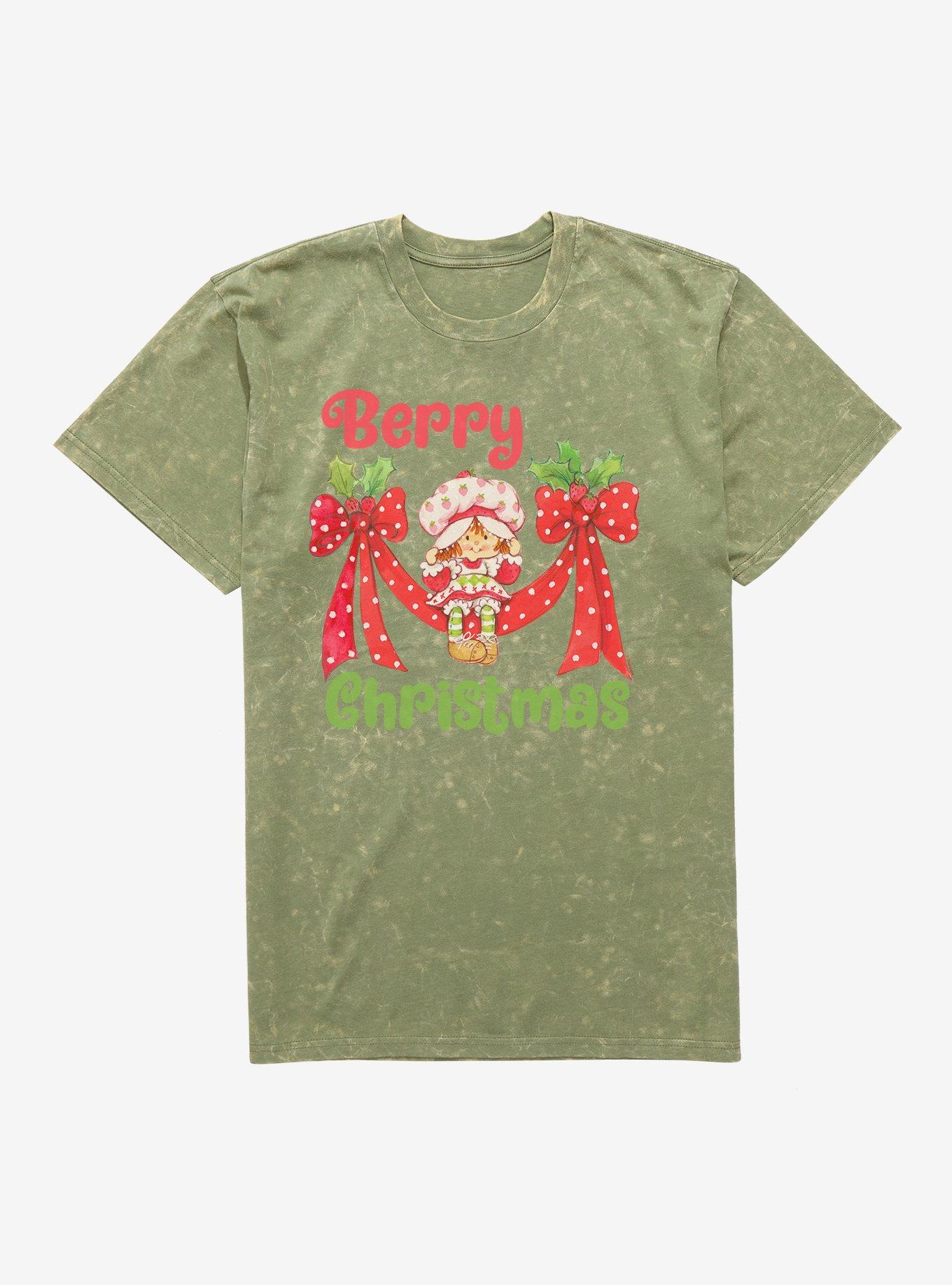 Strawberry Shortcake Berry Christmas Mineral Wash TShirt T-Shirt | Vintage Christmas Look | Great For Christmas Season